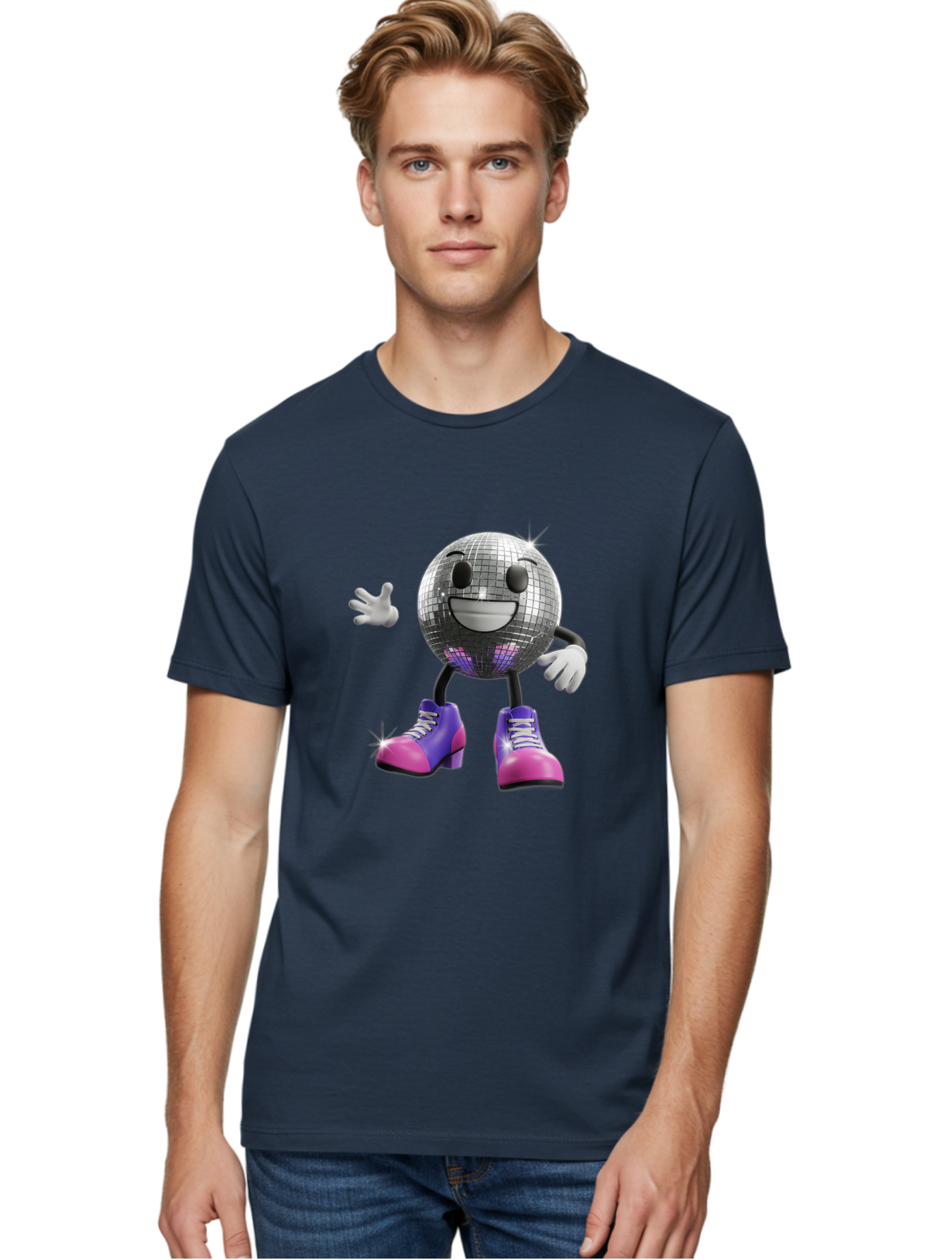 Disco-Ball-Character Men'S Graphic Tee, 100% Cotton, Comfortable Casual Summer Wear, Machine Washable, Vintage Camera, Old Camera, Antique Camera, Black Camera, Classic Photography, Photography Equipment, Nostalgic Device, Film Camera, Bam277