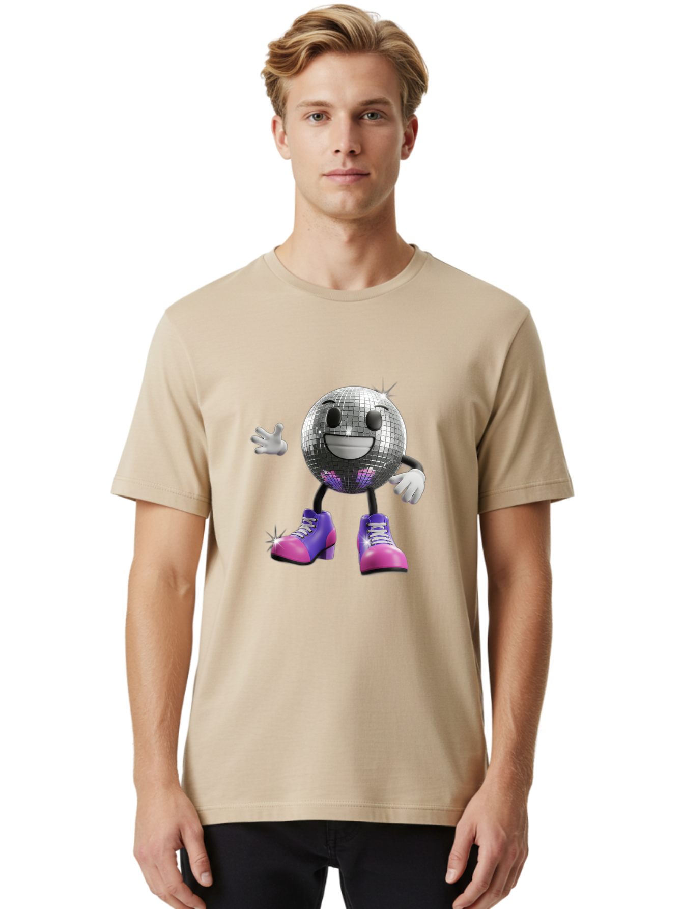 Disco-Ball-Character Men'S Graphic Tee, 100% Cotton, Comfortable Casual Summer Wear, Machine Washable, Vintage Camera, Old Camera, Antique Camera, Black Camera, Classic Photography, Photography Equipment, Nostalgic Device, Film Camera, Bam277
