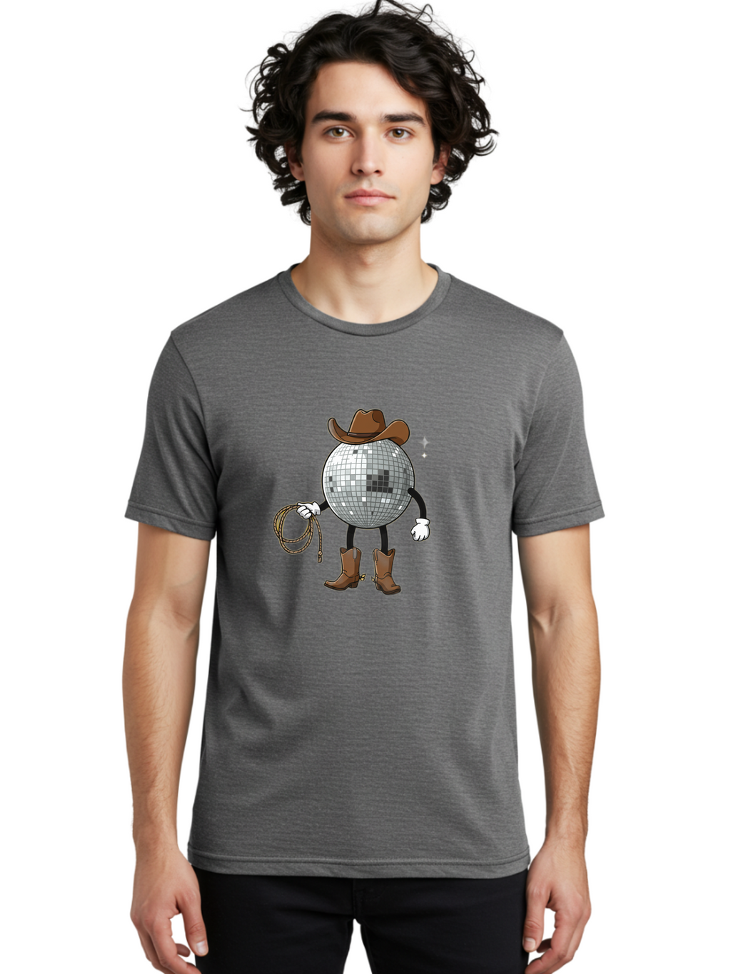 Disco-Ball-Cowboy Men'S Graphic Tee, 100% Cotton, Comfortable Casual Summer Wear, Machine Washable, Vintage Camera, Old Camera, Antique Camera, Black Camera, Classic Photography, Photography Equipment, Nostalgic Device, Film Camera, Camera Art Bam278