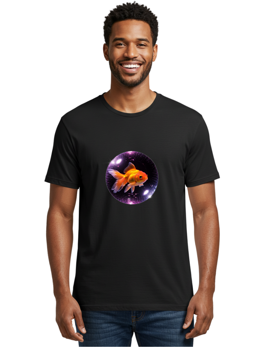 Disco-Ball-Goldfish Men'S Graphic Tee, 100% Cotton, Comfortable Casual Summer Wear, Machine Washable, Vintage Camera, Old Camera, Antique Camera, Black Camera, Classic Photography, Photography Equipment, Nostalgic Device, Film Camera, Bam280