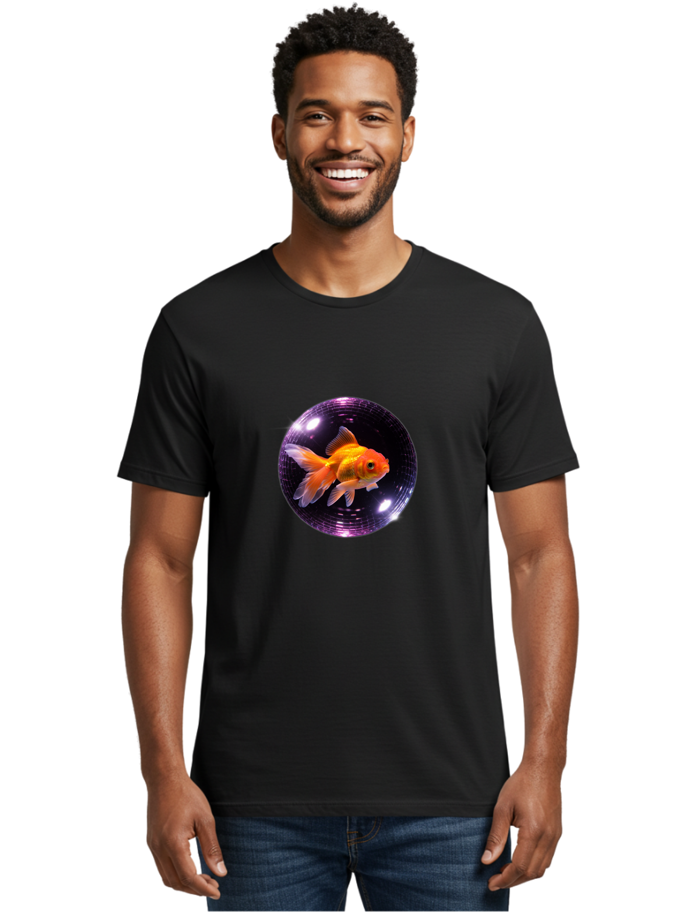 Disco-Ball-Goldfish Men'S Graphic Tee, 100% Cotton, Comfortable Casual Summer Wear, Machine Washable, Vintage Camera, Old Camera, Antique Camera, Black Camera, Classic Photography, Photography Equipment, Nostalgic Device, Film Camera, Bam280