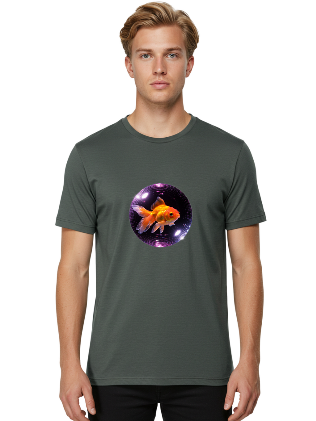 Disco-Ball-Goldfish Men'S Graphic Tee, 100% Cotton, Comfortable Casual Summer Wear, Machine Washable, Vintage Camera, Old Camera, Antique Camera, Black Camera, Classic Photography, Photography Equipment, Nostalgic Device, Film Camera, Bam280