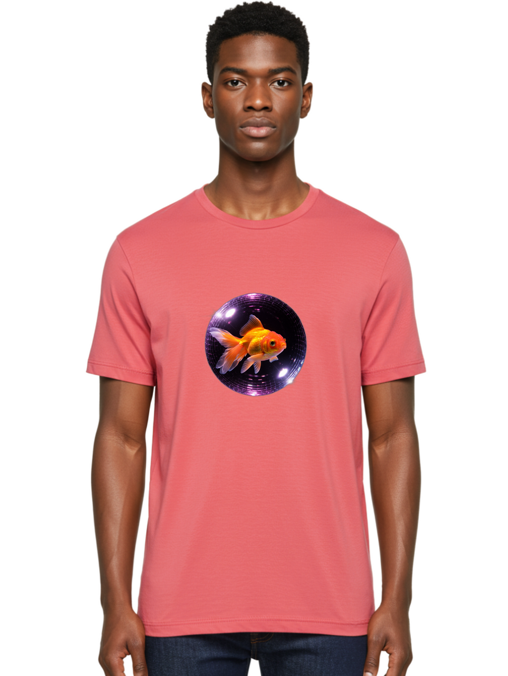 Disco-Ball-Goldfish Men'S Graphic Tee, 100% Cotton, Comfortable Casual Summer Wear, Machine Washable, Vintage Camera, Old Camera, Antique Camera, Black Camera, Classic Photography, Photography Equipment, Nostalgic Device, Film Camera, Bam280