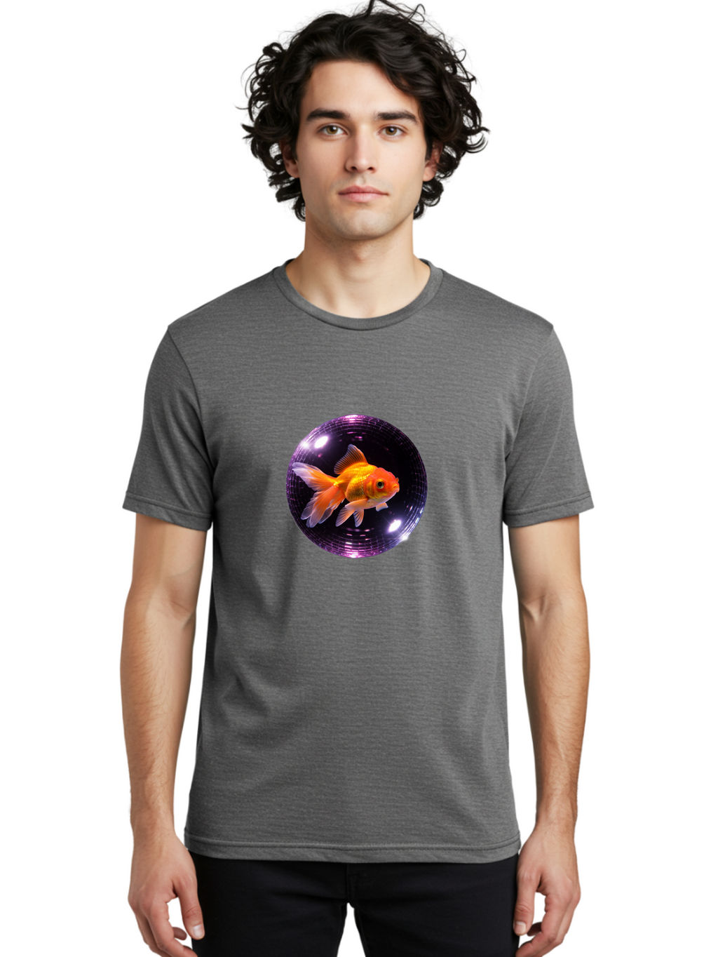 Disco-Ball-Goldfish Men'S Graphic Tee, 100% Cotton, Comfortable Casual Summer Wear, Machine Washable, Vintage Camera, Old Camera, Antique Camera, Black Camera, Classic Photography, Photography Equipment, Nostalgic Device, Film Camera, Bam280