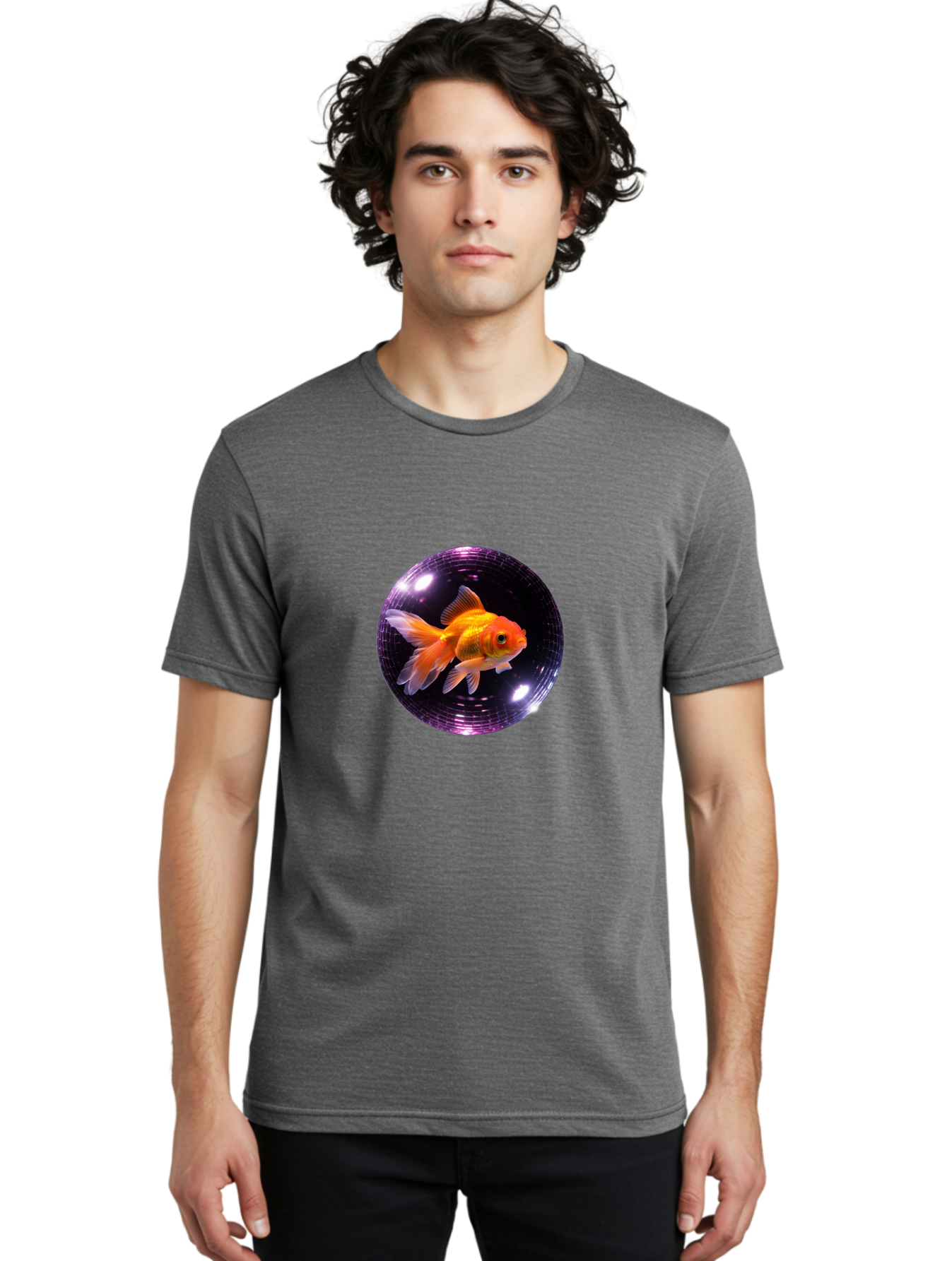 Disco-Ball-Goldfish Men'S Graphic Tee, 100% Cotton, Comfortable Casual Summer Wear, Machine Washable, Vintage Camera, Old Camera, Antique Camera, Black Camera, Classic Photography, Photography Equipment, Nostalgic Device, Film Camera, Bam280