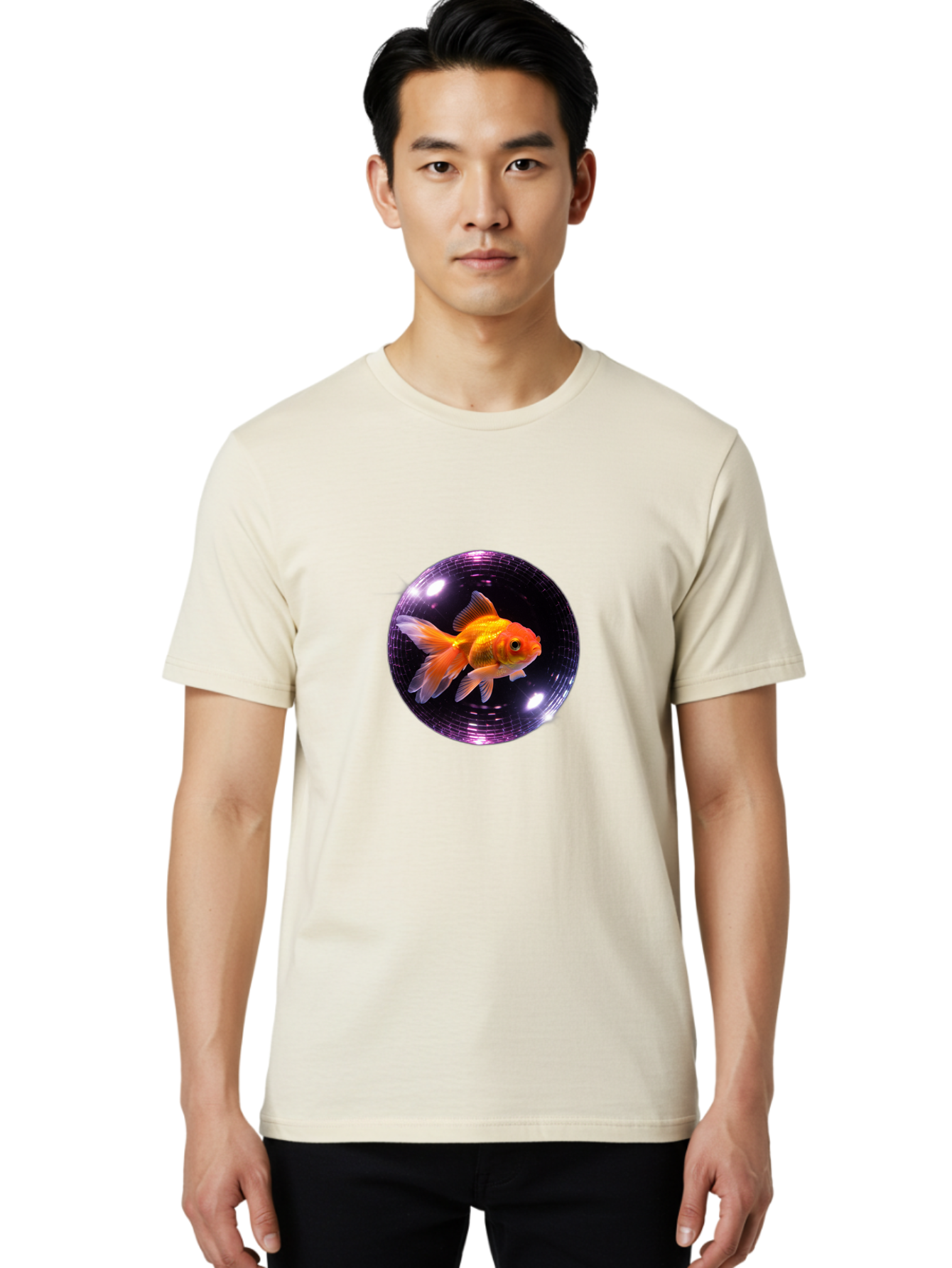 Disco-Ball-Goldfish Men'S Graphic Tee, 100% Cotton, Comfortable Casual Summer Wear, Machine Washable, Vintage Camera, Old Camera, Antique Camera, Black Camera, Classic Photography, Photography Equipment, Nostalgic Device, Film Camera, Bam280