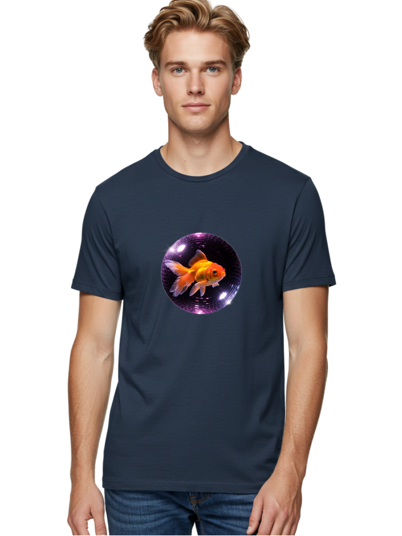 Disco-Ball-Goldfish Men'S Graphic Tee, 100% Cotton, Comfortable Casual Summer Wear, Machine Washable, Vintage Camera, Old Camera, Antique Camera, Black Camera, Classic Photography, Photography Equipment, Nostalgic Device, Film Camera, Bam280