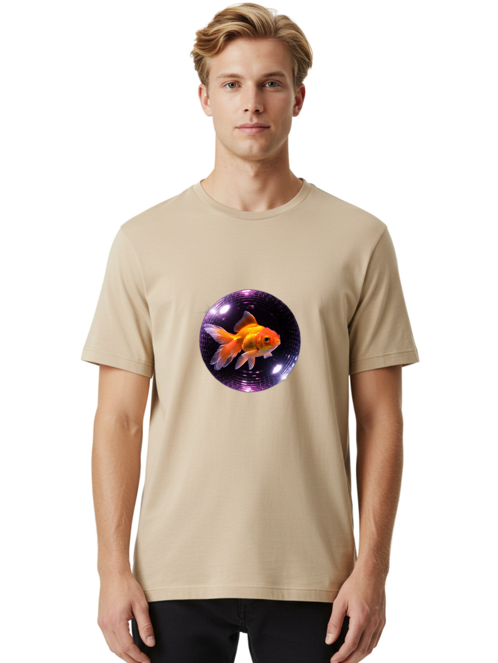 Disco-Ball-Goldfish Men'S Graphic Tee, 100% Cotton, Comfortable Casual Summer Wear, Machine Washable, Vintage Camera, Old Camera, Antique Camera, Black Camera, Classic Photography, Photography Equipment, Nostalgic Device, Film Camera, Bam280