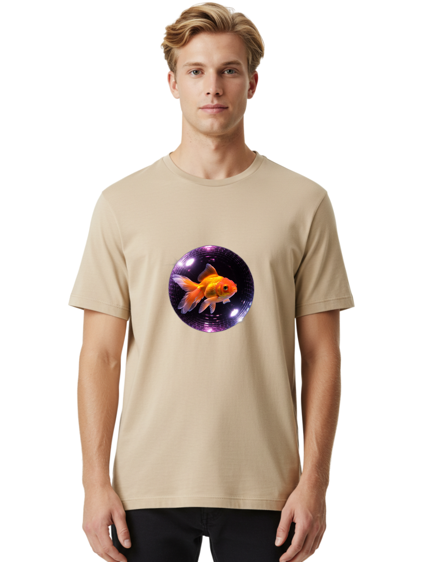 Disco-Ball-Goldfish Men'S Graphic Tee, 100% Cotton, Comfortable Casual Summer Wear, Machine Washable, Vintage Camera, Old Camera, Antique Camera, Black Camera, Classic Photography, Photography Equipment, Nostalgic Device, Film Camera, Bam280
