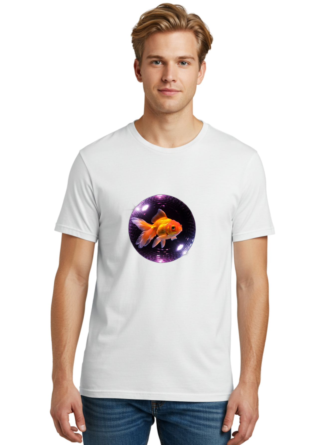 Disco-Ball-Goldfish Men'S Graphic Tee, 100% Cotton, Comfortable Casual Summer Wear, Machine Washable, Vintage Camera, Old Camera, Antique Camera, Black Camera, Classic Photography, Photography Equipment, Nostalgic Device, Film Camera, Bam280
