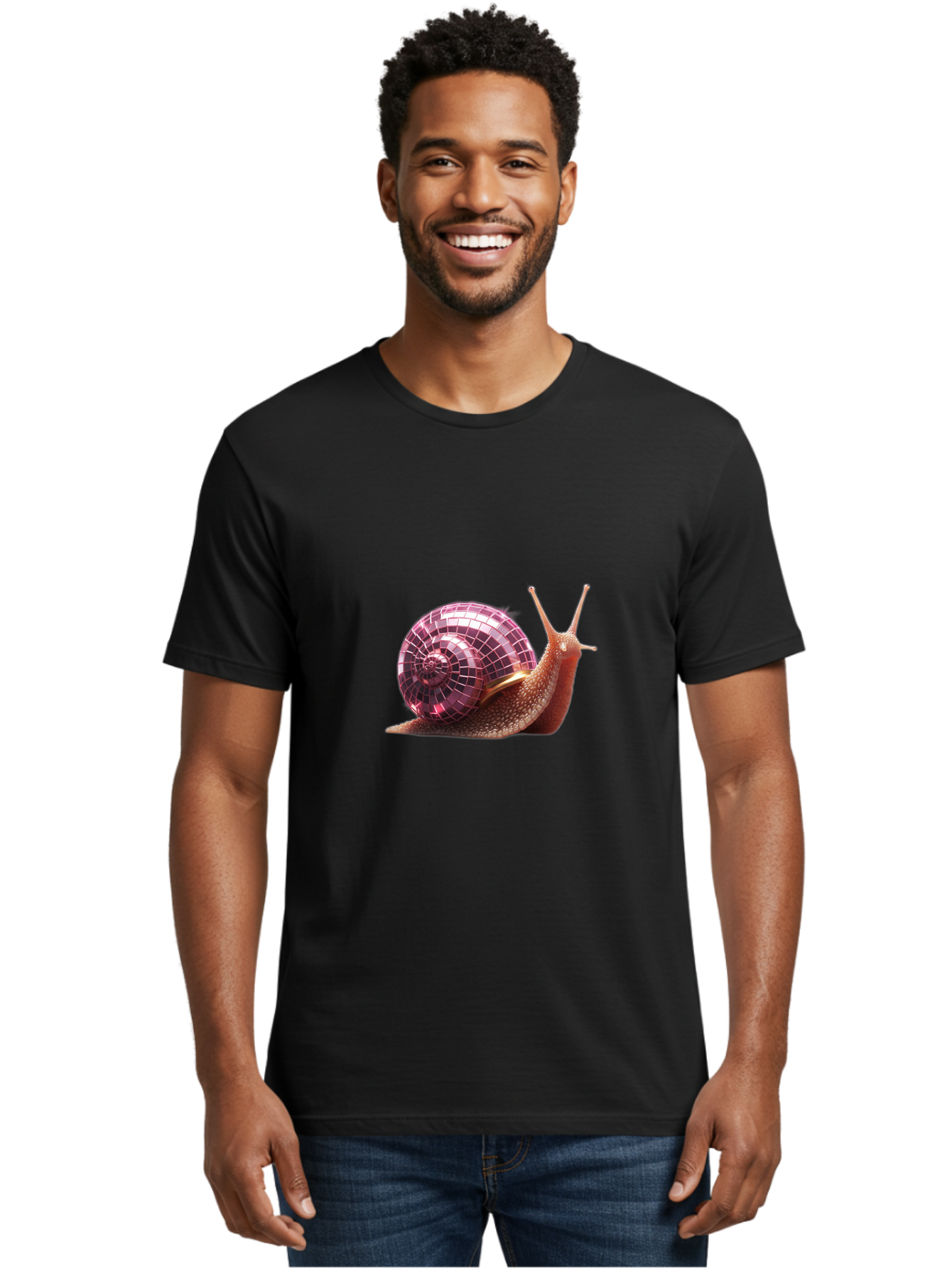 Disco-Snail-1 Men'S Graphic Tee, 100% Cotton, Comfortable Casual Summer Wear, Machine Washable, Vintage Camera, Old Camera, Antique Camera, Black Camera, Classic Photography, Photography Equipment, Nostalgic Device, Film Camera, Camera Art Bam286