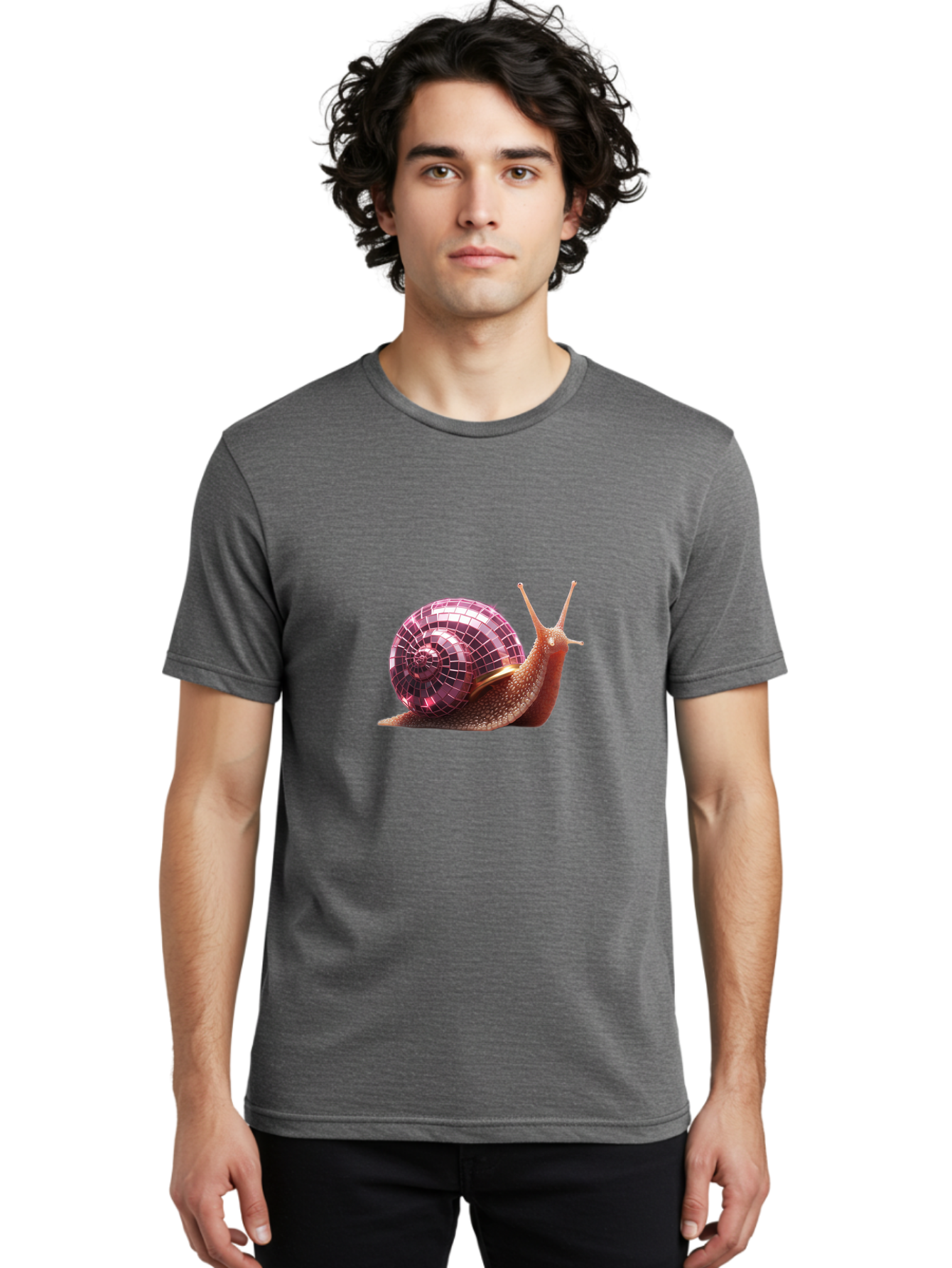 Disco-Snail-1 Men'S Graphic Tee, 100% Cotton, Comfortable Casual Summer Wear, Machine Washable, Vintage Camera, Old Camera, Antique Camera, Black Camera, Classic Photography, Photography Equipment, Nostalgic Device, Film Camera, Camera Art Bam286