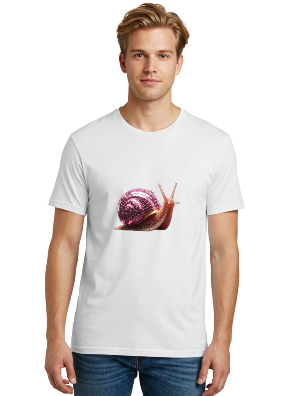 Disco-Snail-1 Men'S Graphic Tee, 100% Cotton, Comfortable Casual Summer Wear, Machine Washable, Vintage Camera, Old Camera, Antique Camera, Black Camera, Classic Photography, Photography Equipment, Nostalgic Device, Film Camera, Camera Art Bam286