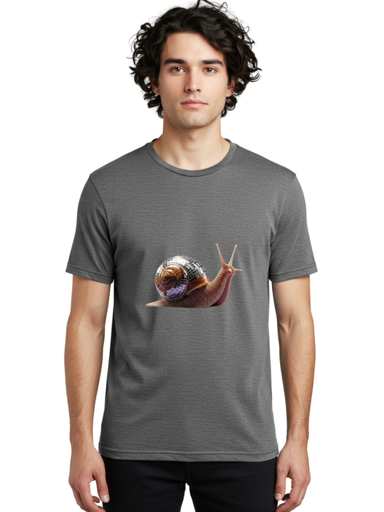 Disco-Snail-2 Men'S Graphic Tee, 100% Cotton, Comfortable Casual Summer Wear, Machine Washable, Vintage Camera, Old Camera, Antique Camera, Black Camera, Classic Photography, Photography Equipment, Nostalgic Device, Film Camera, Camera Art Bam287