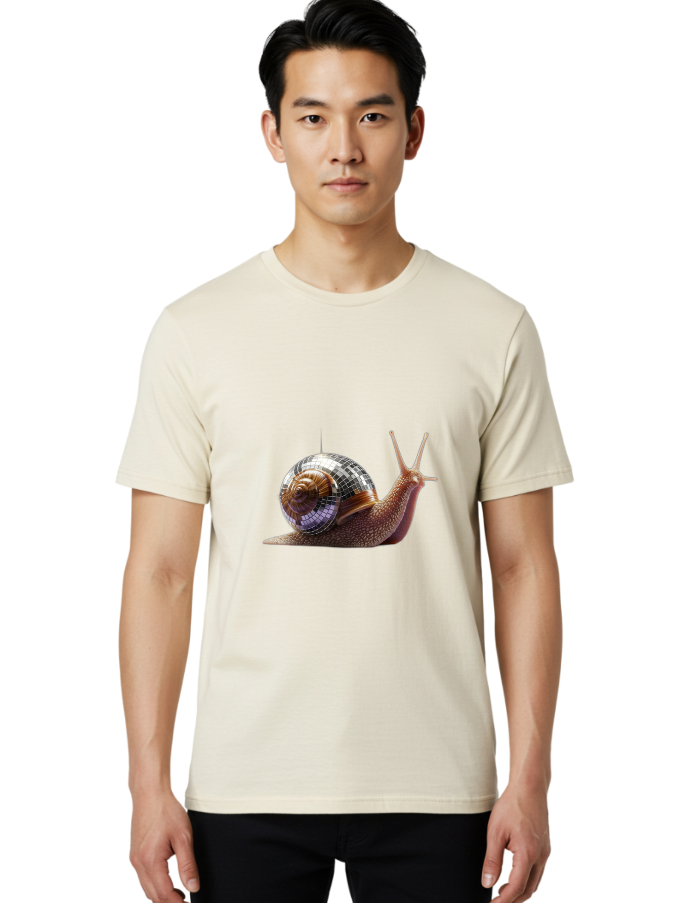 Disco-Snail-2 Men'S Graphic Tee, 100% Cotton, Comfortable Casual Summer Wear, Machine Washable, Vintage Camera, Old Camera, Antique Camera, Black Camera, Classic Photography, Photography Equipment, Nostalgic Device, Film Camera, Camera Art Bam287