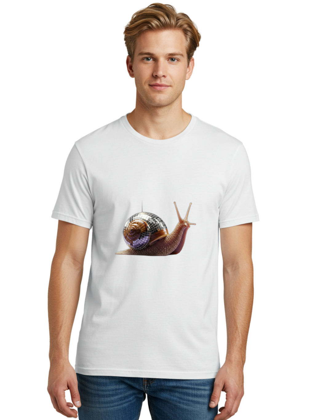 Disco-Snail-2 Men'S Graphic Tee, 100% Cotton, Comfortable Casual Summer Wear, Machine Washable, Vintage Camera, Old Camera, Antique Camera, Black Camera, Classic Photography, Photography Equipment, Nostalgic Device, Film Camera, Camera Art Bam287