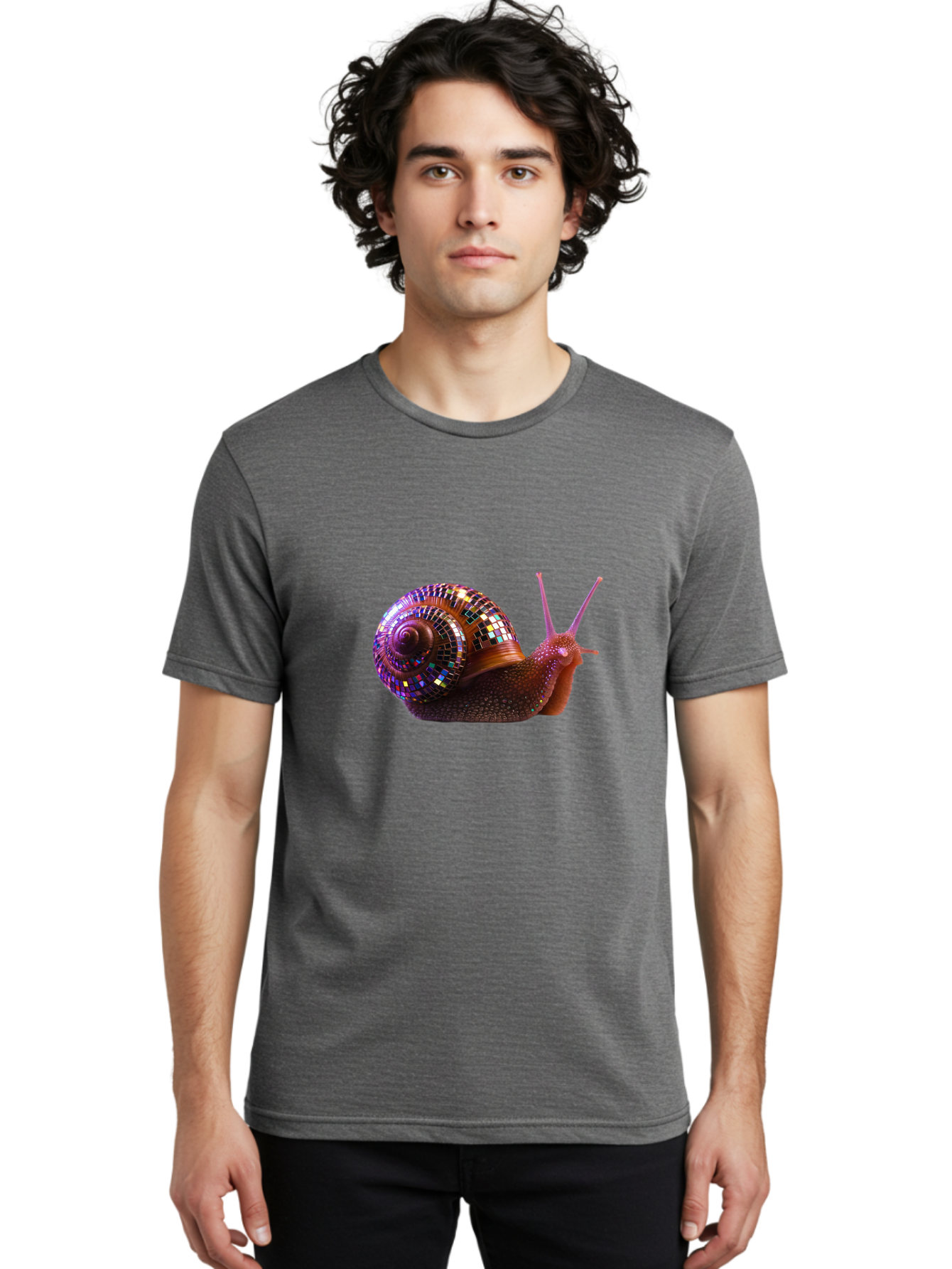 Disco-Snail-3 Men'S Graphic Tee, 100% Cotton, Comfortable Casual Summer Wear, Machine Washable, Vintage Camera, Old Camera, Antique Camera, Black Camera, Classic Photography, Photography Equipment, Nostalgic Device, Film Camera, Camera Art Bam288