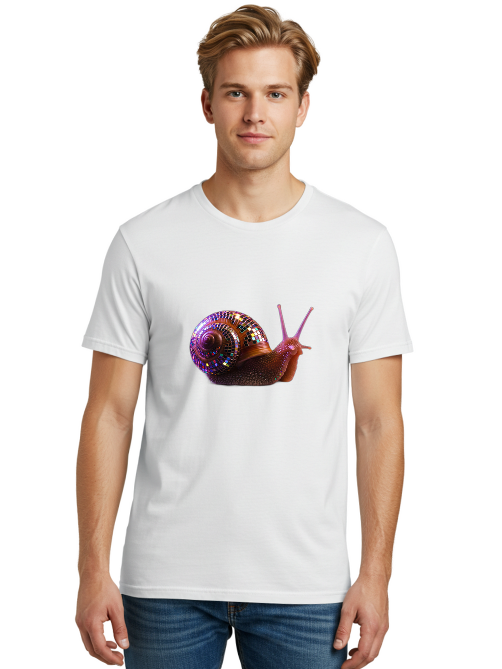 Disco-Snail-3 Men'S Graphic Tee, 100% Cotton, Comfortable Casual Summer Wear, Machine Washable, Vintage Camera, Old Camera, Antique Camera, Black Camera, Classic Photography, Photography Equipment, Nostalgic Device, Film Camera, Camera Art Bam288