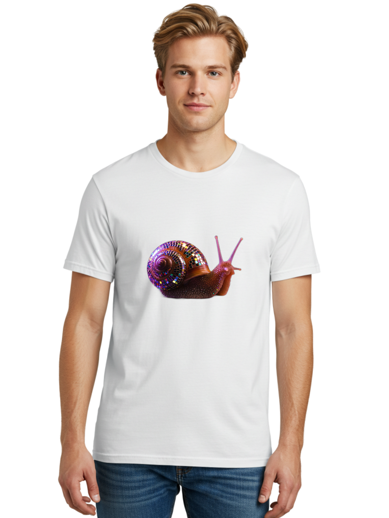 Disco-Snail-3 Men'S Graphic Tee, 100% Cotton, Comfortable Casual Summer Wear, Machine Washable, Vintage Camera, Old Camera, Antique Camera, Black Camera, Classic Photography, Photography Equipment, Nostalgic Device, Film Camera, Camera Art Bam288