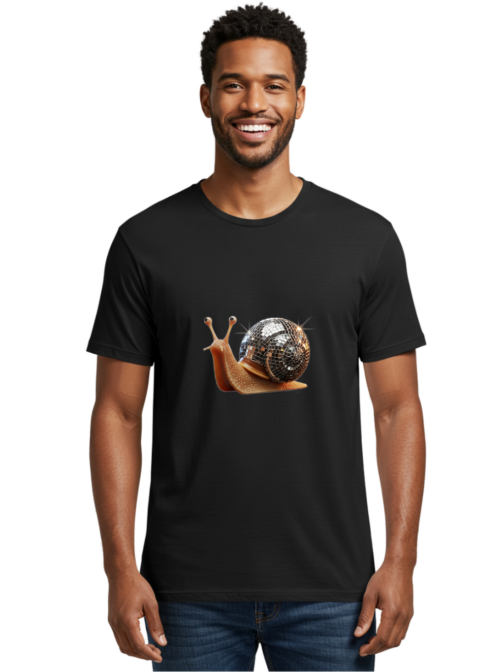 Disco-Snail-4 Men'S Graphic Tee, 100% Cotton, Comfortable Casual Summer Wear, Machine Washable, Vintage Camera, Old Camera, Antique Camera, Black Camera, Classic Photography, Photography Equipment, Nostalgic Device, Film Camera, Camera Art Bam289