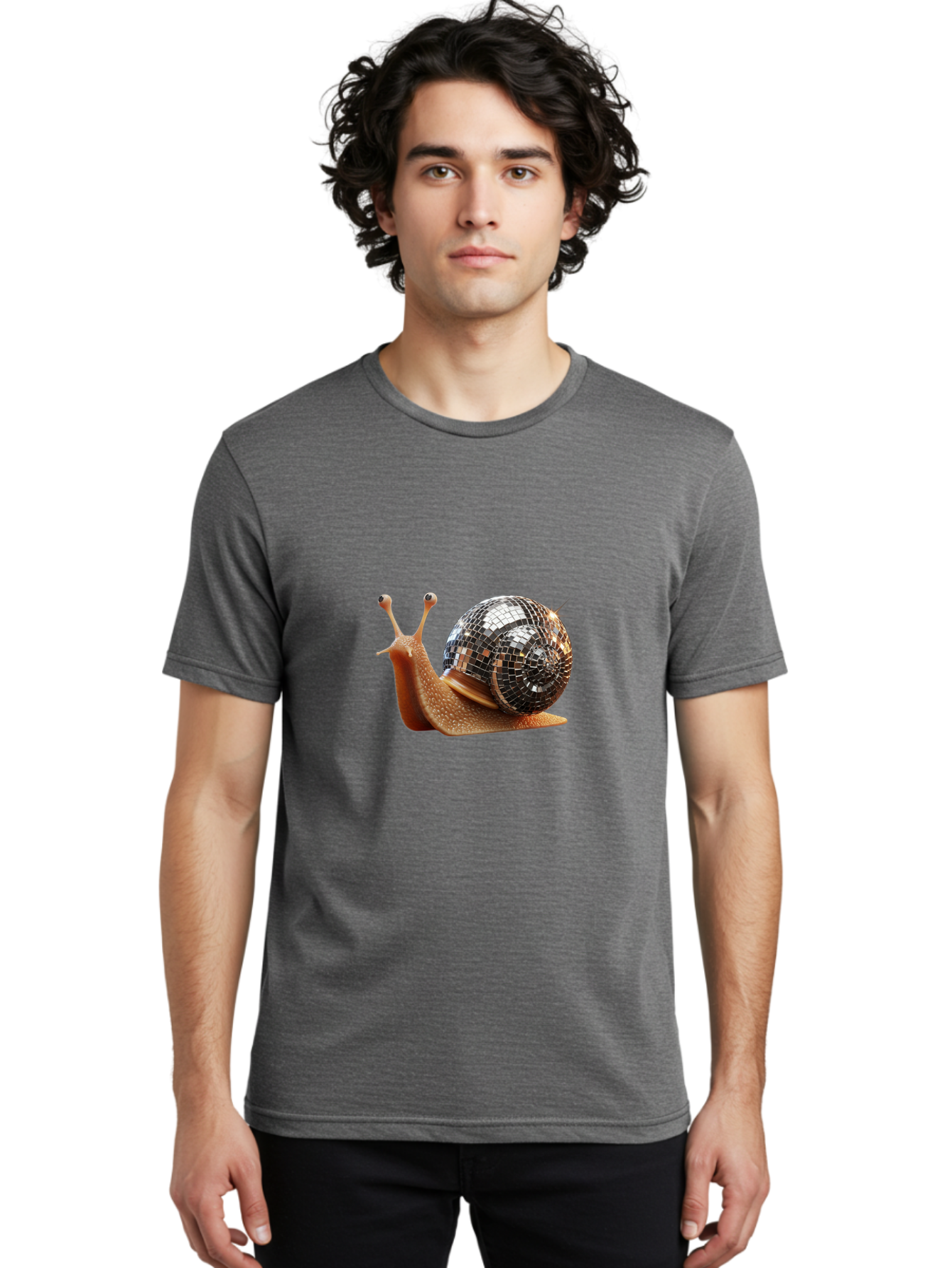 Disco-Snail-4 Men'S Graphic Tee, 100% Cotton, Comfortable Casual Summer Wear, Machine Washable, Vintage Camera, Old Camera, Antique Camera, Black Camera, Classic Photography, Photography Equipment, Nostalgic Device, Film Camera, Camera Art Bam289