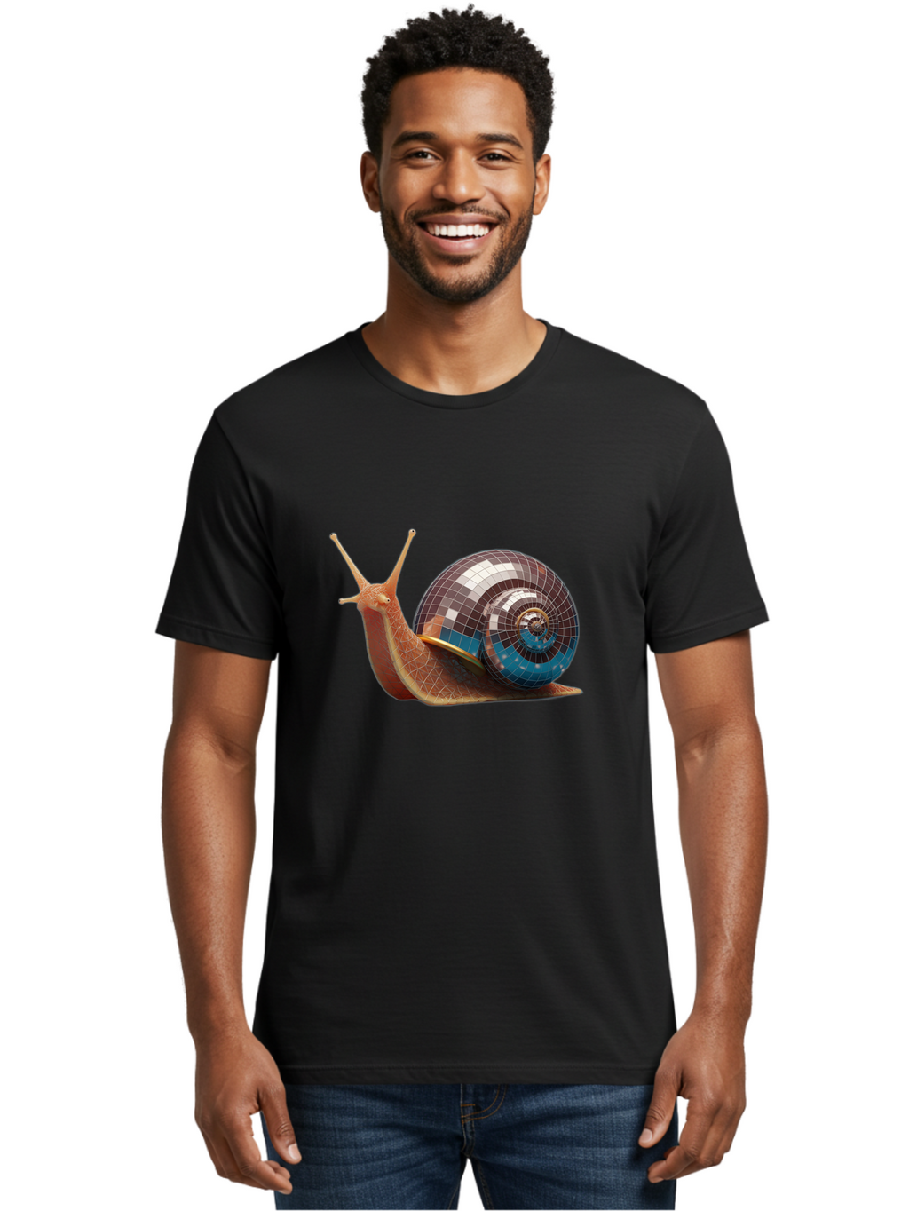 Disco-Snail-5 Men'S Graphic Tee, 100% Cotton, Comfortable Casual Summer Wear, Machine Washable, Vintage Camera, Old Camera, Antique Camera, Black Camera, Classic Photography, Photography Equipment, Nostalgic Device, Film Camera, Camera Art Bam290