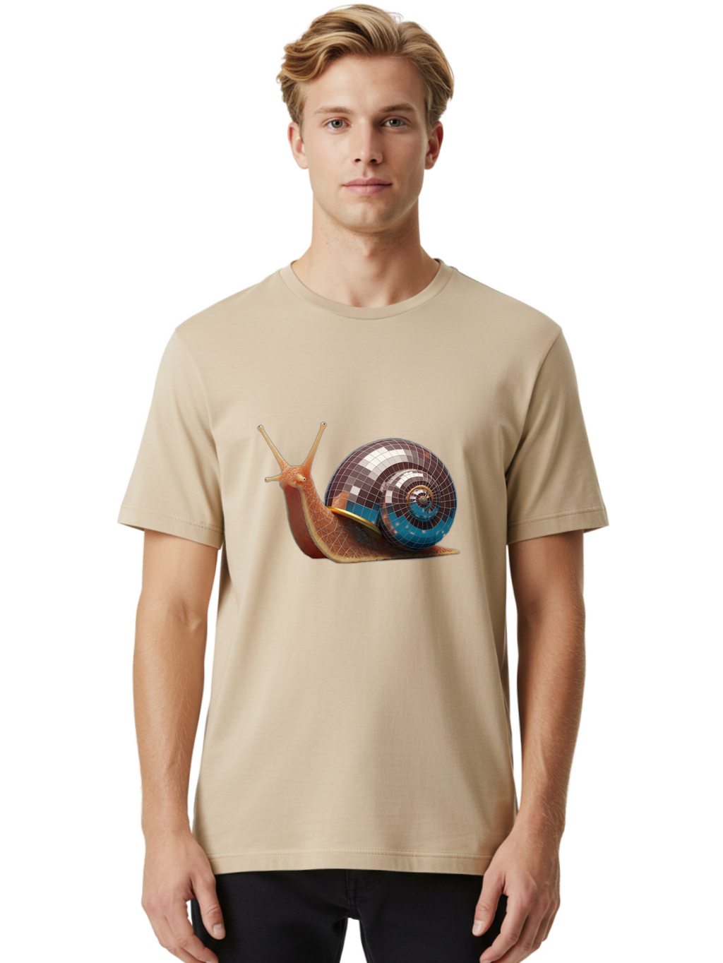 Disco-Snail-5 Men'S Graphic Tee, 100% Cotton, Comfortable Casual Summer Wear, Machine Washable, Vintage Camera, Old Camera, Antique Camera, Black Camera, Classic Photography, Photography Equipment, Nostalgic Device, Film Camera, Camera Art Bam290
