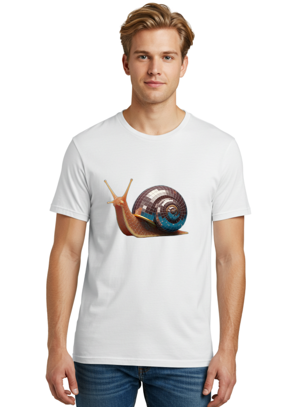 Disco-Snail-5 Men'S Graphic Tee, 100% Cotton, Comfortable Casual Summer Wear, Machine Washable, Vintage Camera, Old Camera, Antique Camera, Black Camera, Classic Photography, Photography Equipment, Nostalgic Device, Film Camera, Camera Art Bam290
