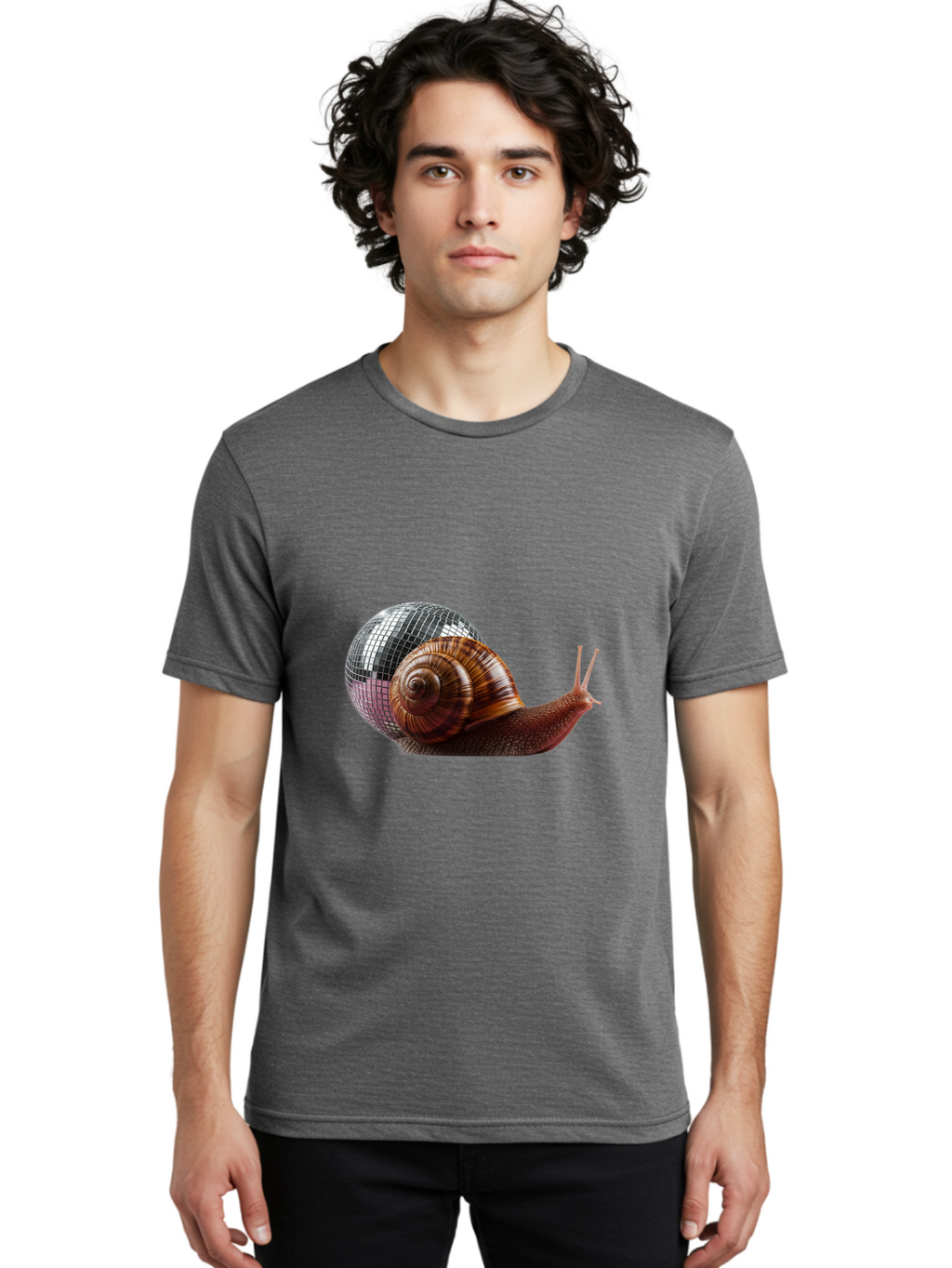 Disco-Snail-7 Men'S Graphic Tee, 100% Cotton, Comfortable Casual Summer Wear, Machine Washable, Vintage Camera, Old Camera, Antique Camera, Black Camera, Classic Photography, Photography Equipment, Nostalgic Device, Film Camera, Camera Art Bam292