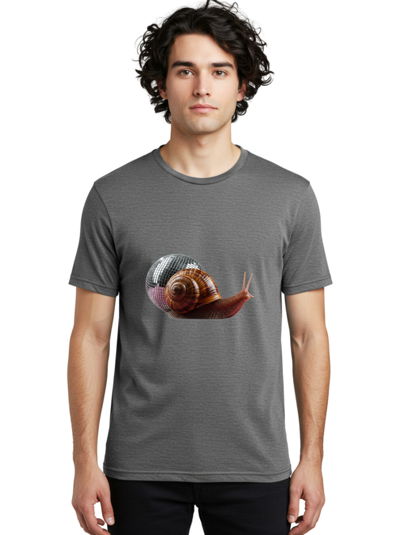 Disco-Snail-7 Men'S Graphic Tee, 100% Cotton, Comfortable Casual Summer Wear, Machine Washable, Vintage Camera, Old Camera, Antique Camera, Black Camera, Classic Photography, Photography Equipment, Nostalgic Device, Film Camera, Camera Art Bam292