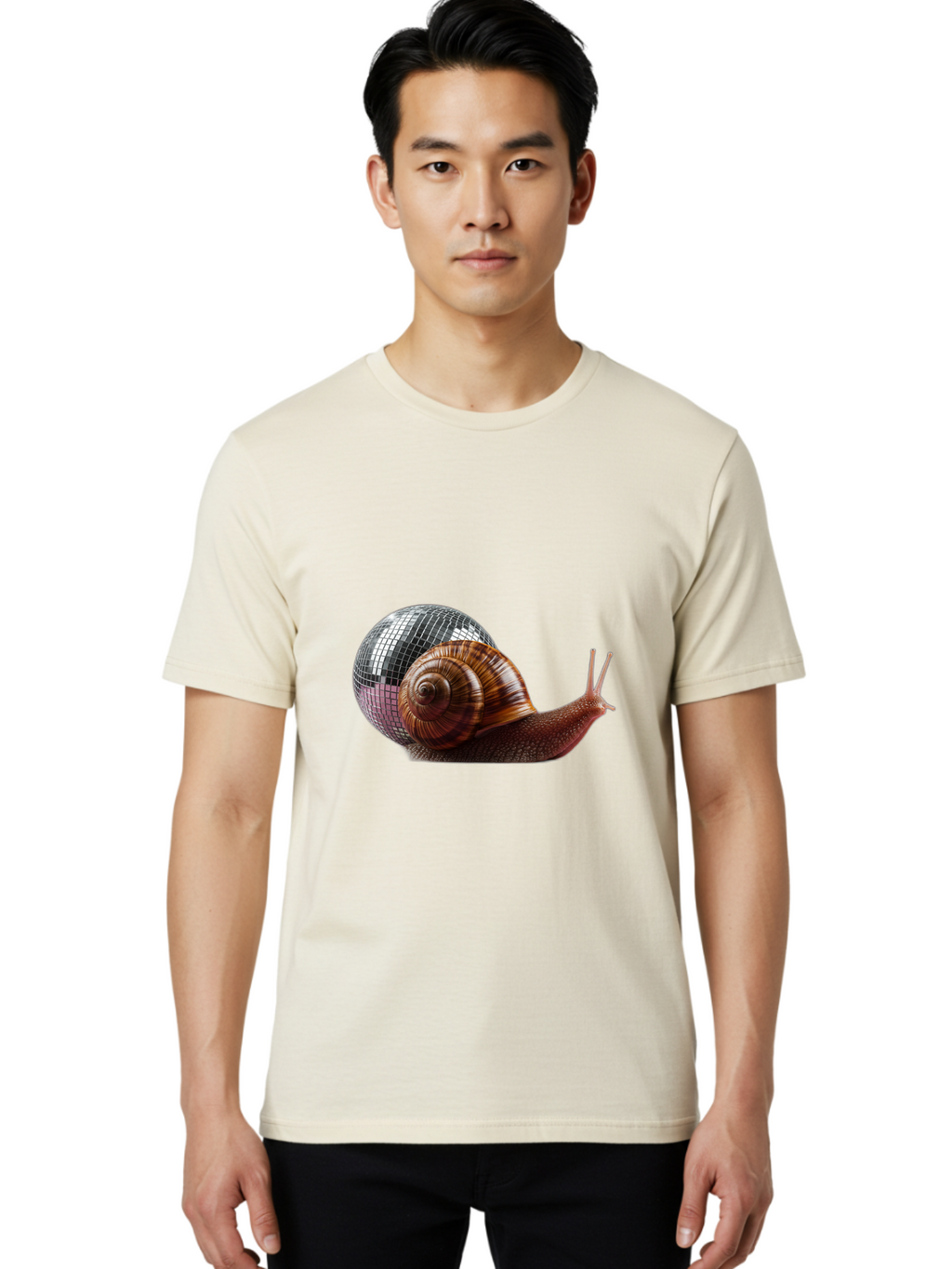 Disco-Snail-7 Men'S Graphic Tee, 100% Cotton, Comfortable Casual Summer Wear, Machine Washable, Vintage Camera, Old Camera, Antique Camera, Black Camera, Classic Photography, Photography Equipment, Nostalgic Device, Film Camera, Camera Art Bam292