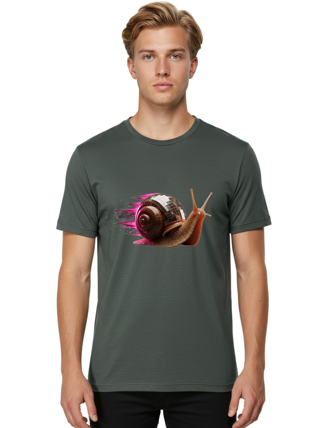 Disco-Snail-8 Men'S Graphic Tee, 100% Cotton, Comfortable Casual Summer Wear, Machine Washable, Vintage Camera, Old Camera, Antique Camera, Black Camera, Classic Photography, Photography Equipment, Nostalgic Device, Film Camera, Camera Art Bam293