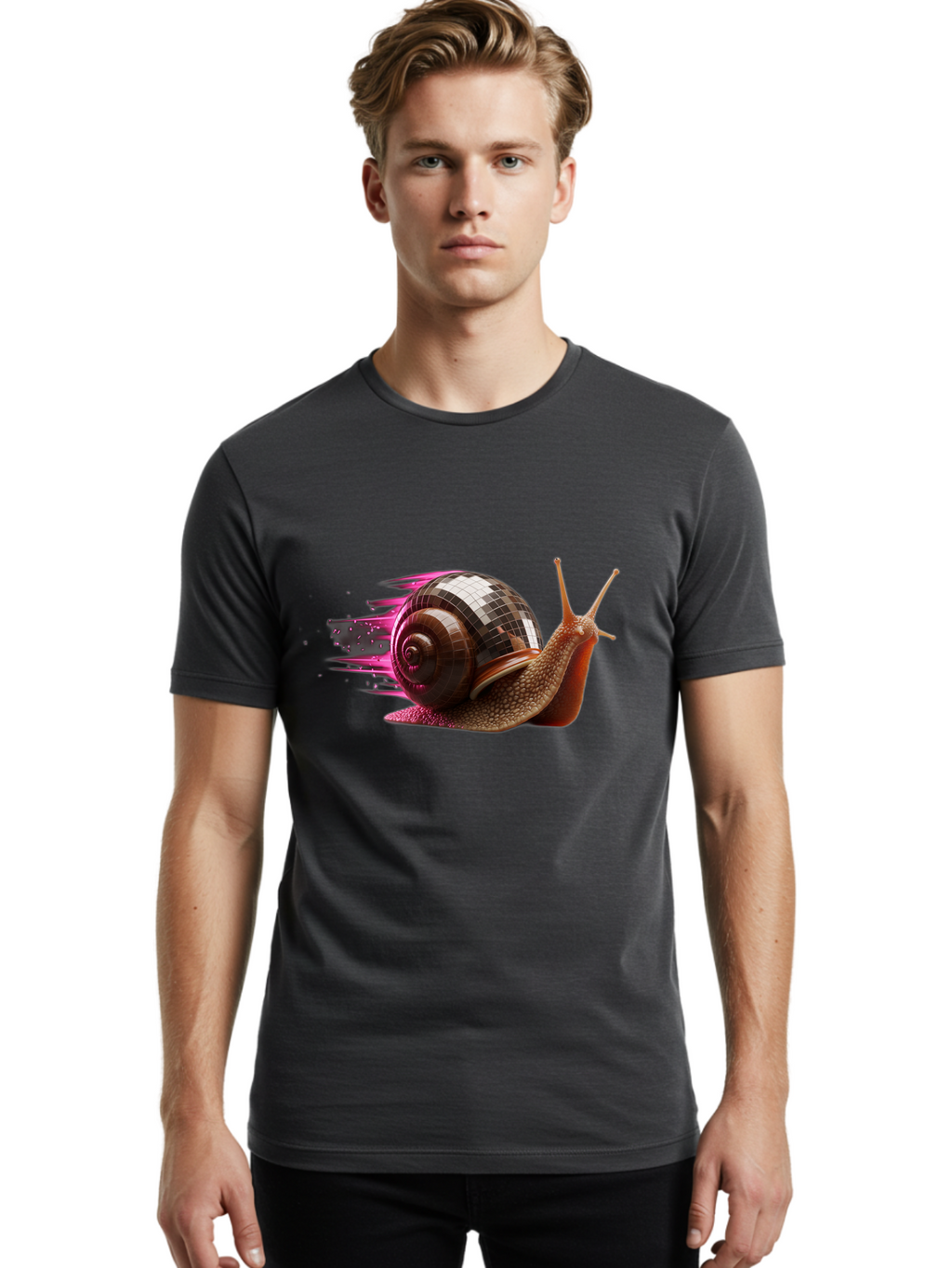 Disco-Snail-8 Men'S Graphic Tee, 100% Cotton, Comfortable Casual Summer Wear, Machine Washable, Vintage Camera, Old Camera, Antique Camera, Black Camera, Classic Photography, Photography Equipment, Nostalgic Device, Film Camera, Camera Art Bam293