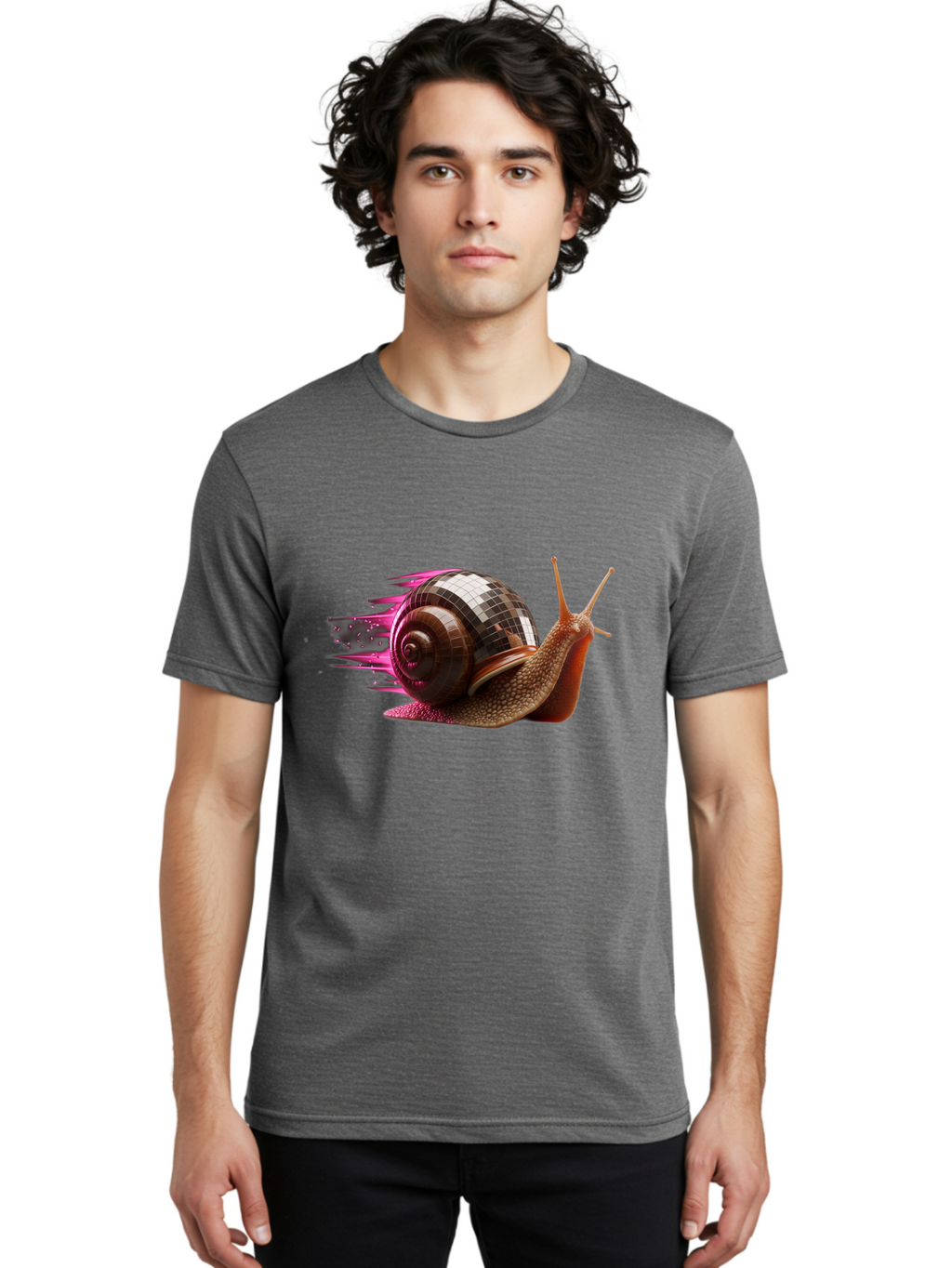 Disco-Snail-8 Men'S Graphic Tee, 100% Cotton, Comfortable Casual Summer Wear, Machine Washable, Vintage Camera, Old Camera, Antique Camera, Black Camera, Classic Photography, Photography Equipment, Nostalgic Device, Film Camera, Camera Art Bam293
