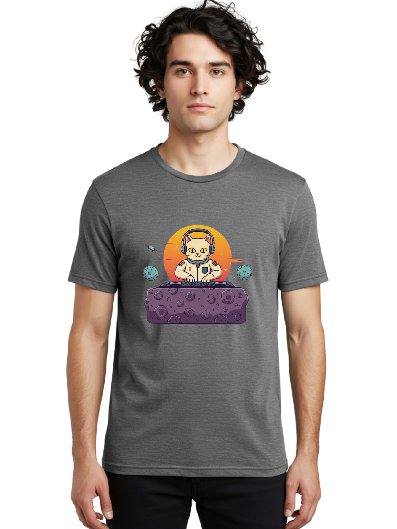 Dj-Astronaut-Cat Men'S Graphic Tee, 100% Cotton, Comfortable Casual Summer Wear, Machine Washable, Vintage Camera, Old Camera, Antique Camera, Black Camera, Classic Photography, Photography Equipment, Nostalgic Device, Film Camera, Camera Art Bam297