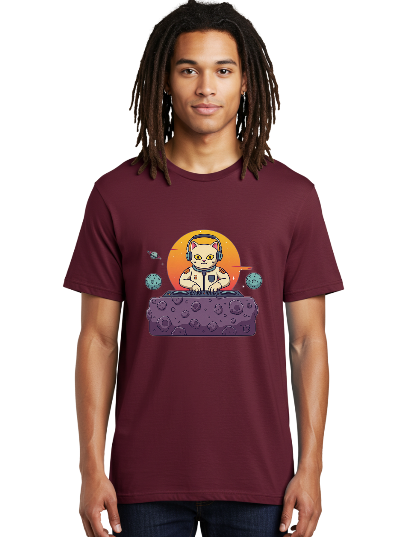 Dj-Astronaut-Cat Men'S Graphic Tee, 100% Cotton, Comfortable Casual Summer Wear, Machine Washable, Vintage Camera, Old Camera, Antique Camera, Black Camera, Classic Photography, Photography Equipment, Nostalgic Device, Film Camera, Camera Art Bam297