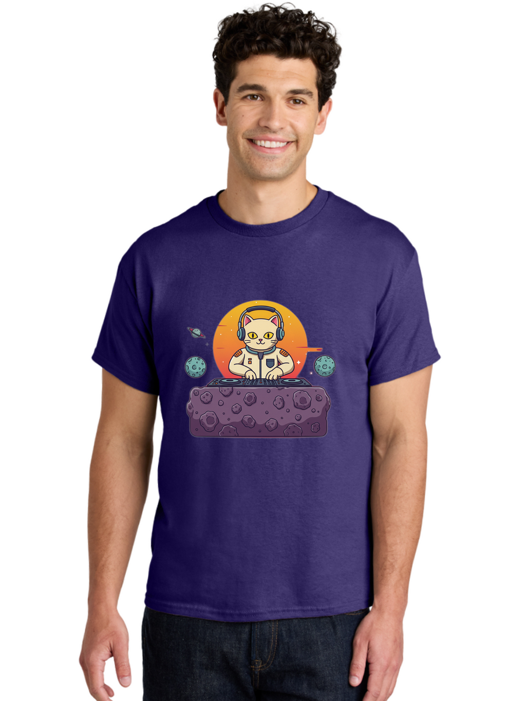 Dj-Astronaut-Cat Men'S Graphic Tee, 100% Cotton, Comfortable Casual Summer Wear, Machine Washable, Vintage Camera, Old Camera, Antique Camera, Black Camera, Classic Photography, Photography Equipment, Nostalgic Device, Film Camera, Camera Art Bam297