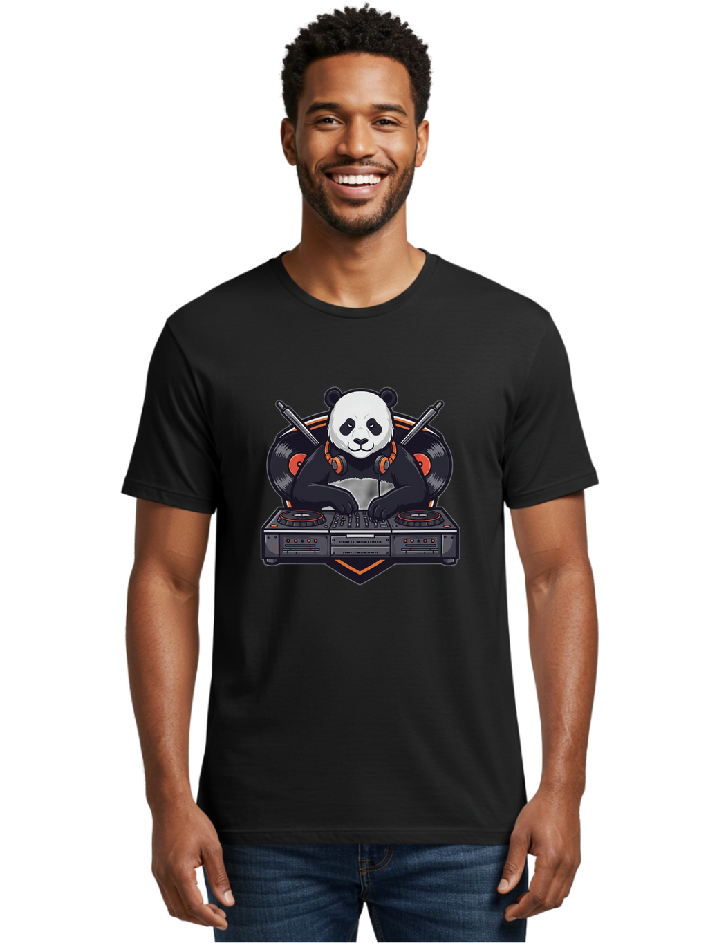 Dj-Panda-2 Men'S Graphic Tee, 100% Cotton, Comfortable Casual Summer Wear, Machine Washable, Vintage Camera, Old Camera, Antique Camera, Black Camera, Classic Photography, Photography Equipment, Nostalgic Device, Film Camera, Camera Art Bam304