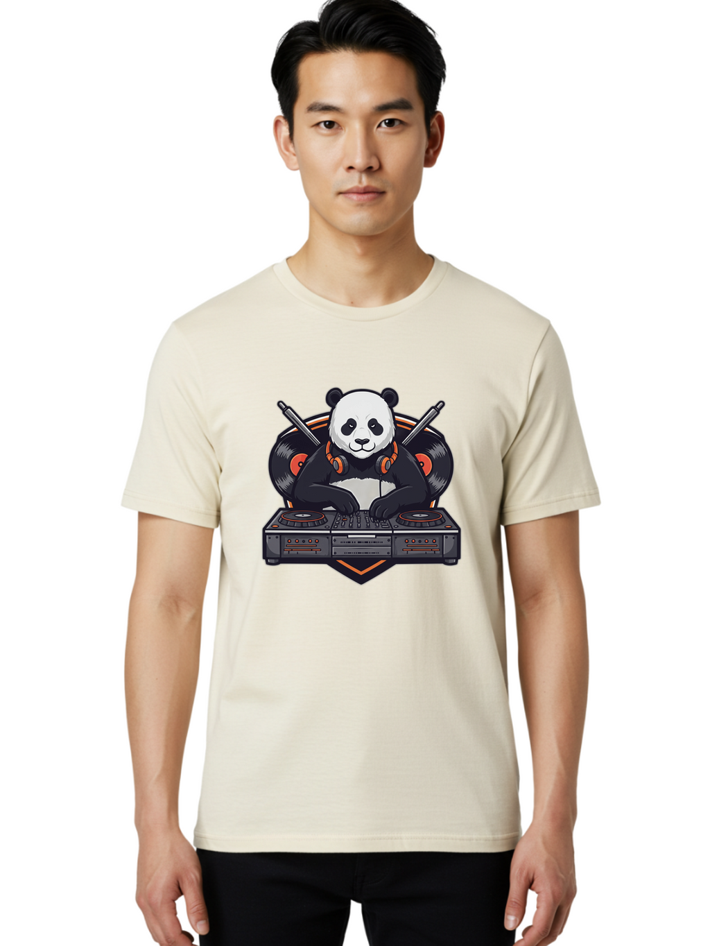 Dj-Panda-2 Men'S Graphic Tee, 100% Cotton, Comfortable Casual Summer Wear, Machine Washable, Vintage Camera, Old Camera, Antique Camera, Black Camera, Classic Photography, Photography Equipment, Nostalgic Device, Film Camera, Camera Art Bam304