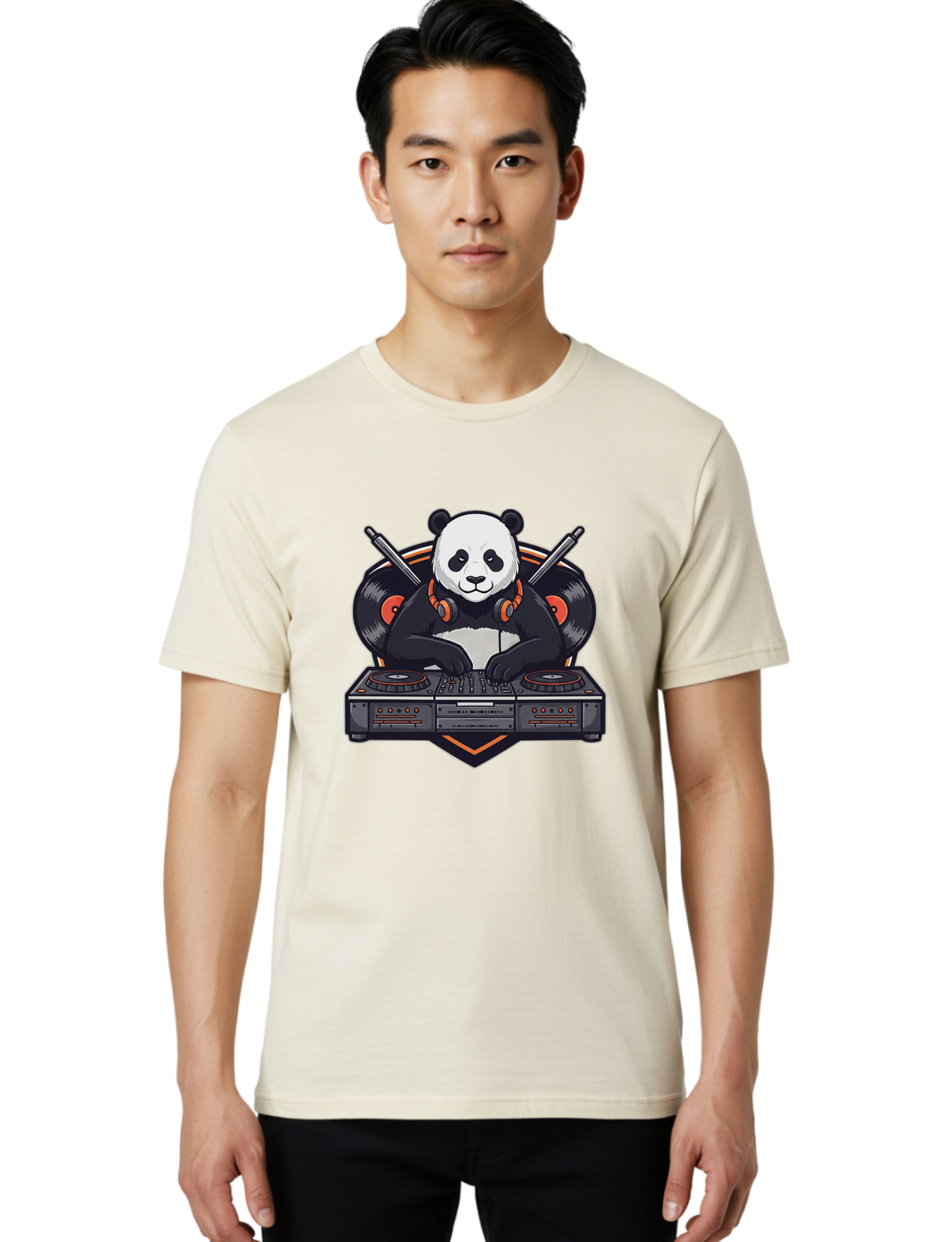 Dj-Panda-2 Men'S Graphic Tee, 100% Cotton, Comfortable Casual Summer Wear, Machine Washable, Vintage Camera, Old Camera, Antique Camera, Black Camera, Classic Photography, Photography Equipment, Nostalgic Device, Film Camera, Camera Art Bam304
