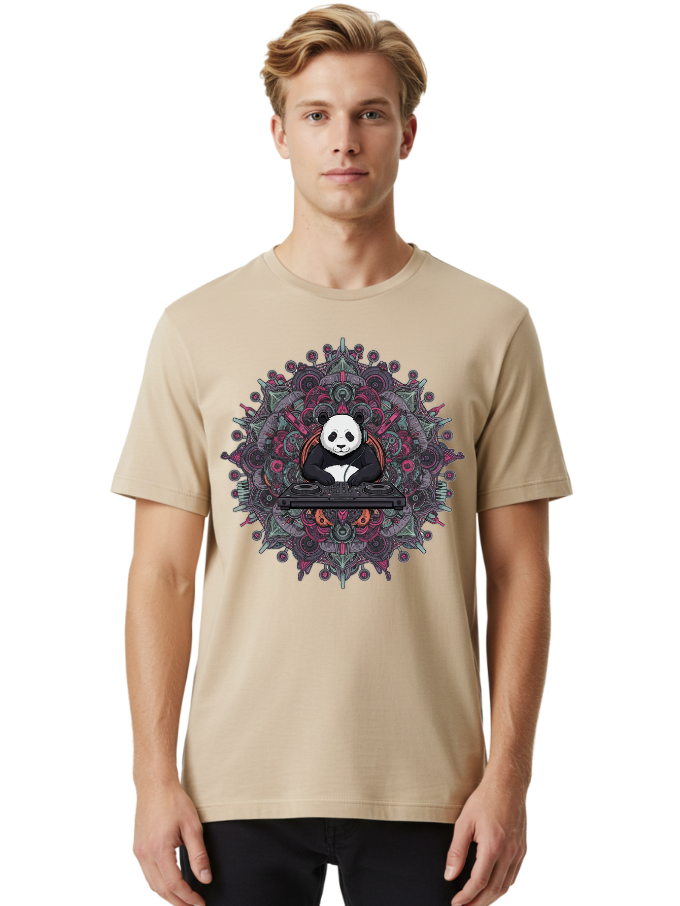 Dj-Panda-3 Men'S Graphic Tee, 100% Cotton, Comfortable Casual Summer Wear, Machine Washable, Vintage Camera, Old Camera, Antique Camera, Black Camera, Classic Photography, Photography Equipment, Nostalgic Device, Film Camera, Camera Art Bam305