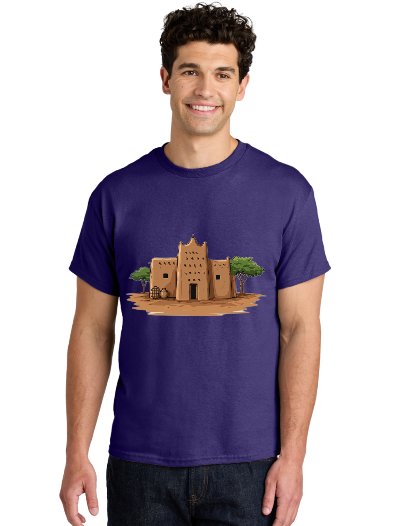 Djenne-Mosque-1 Men'S Graphic Tee, 100% Cotton, Comfortable Casual Summer Wear, Machine Washable, Vintage Camera, Old Camera, Antique Camera, Black Camera, Classic Photography, Photography Equipment, Nostalgic Device, Film Camera, Camera Art Bam307