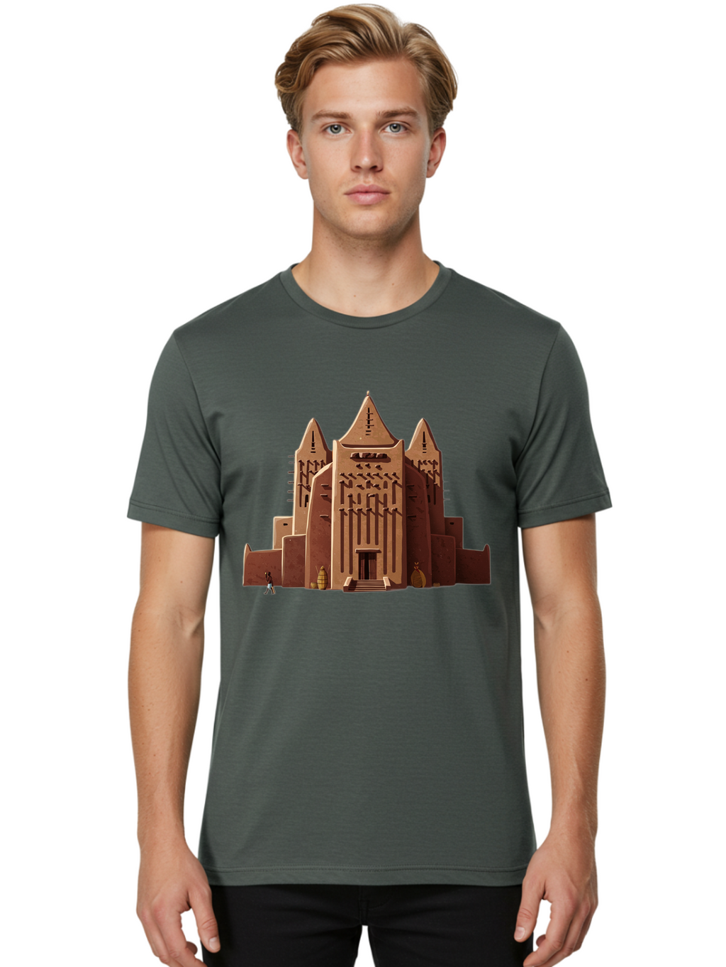 Djenne-Mosque Men'S Graphic Tee, 100% Cotton, Comfortable Casual Summer Wear, Machine Washable, Vintage Camera, Old Camera, Antique Camera, Black Camera, Classic Photography, Photography Equipment, Nostalgic Device, Film Camera, Camera Art Bam308