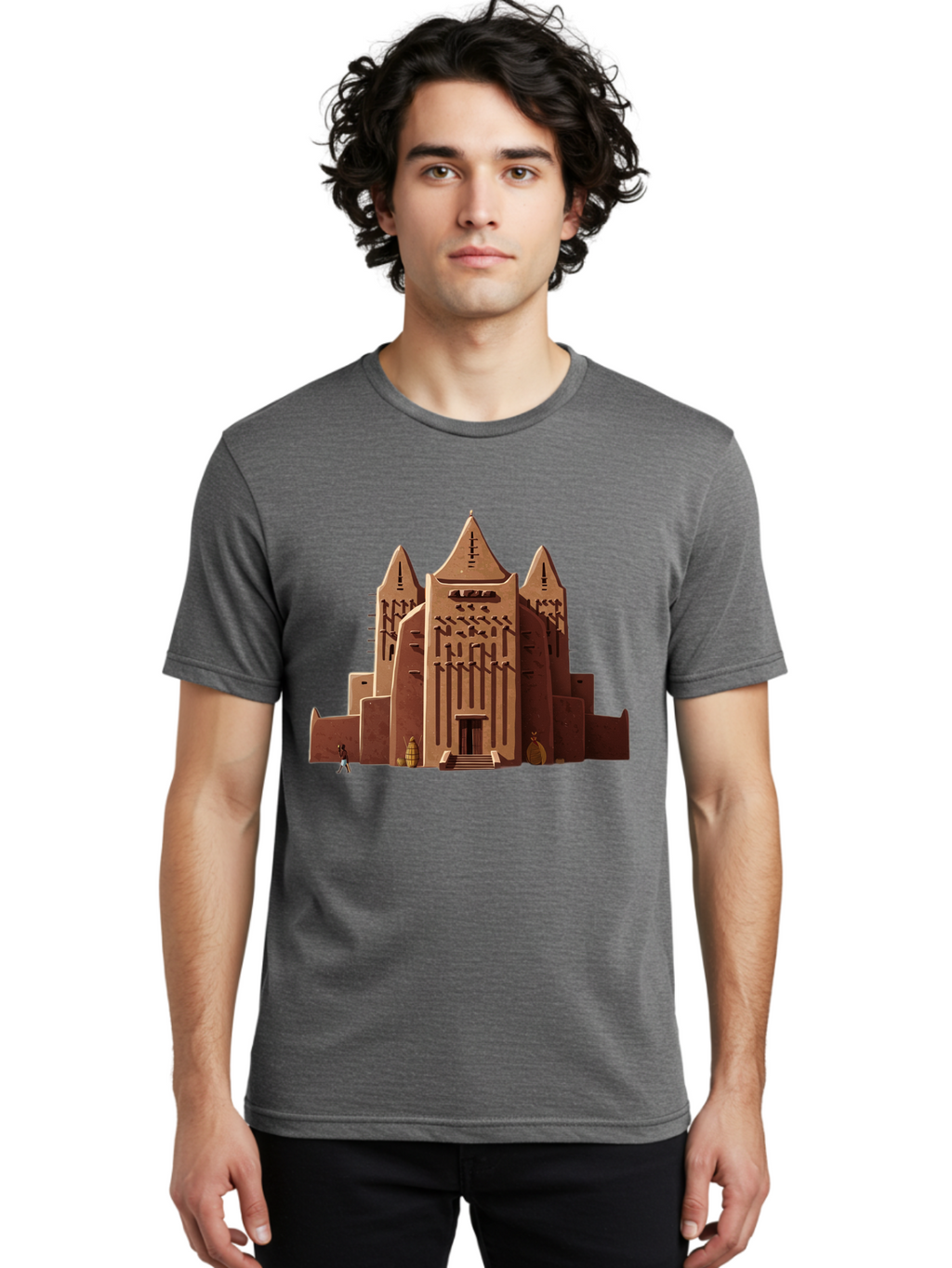 Djenne-Mosque Men'S Graphic Tee, 100% Cotton, Comfortable Casual Summer Wear, Machine Washable, Vintage Camera, Old Camera, Antique Camera, Black Camera, Classic Photography, Photography Equipment, Nostalgic Device, Film Camera, Camera Art Bam308