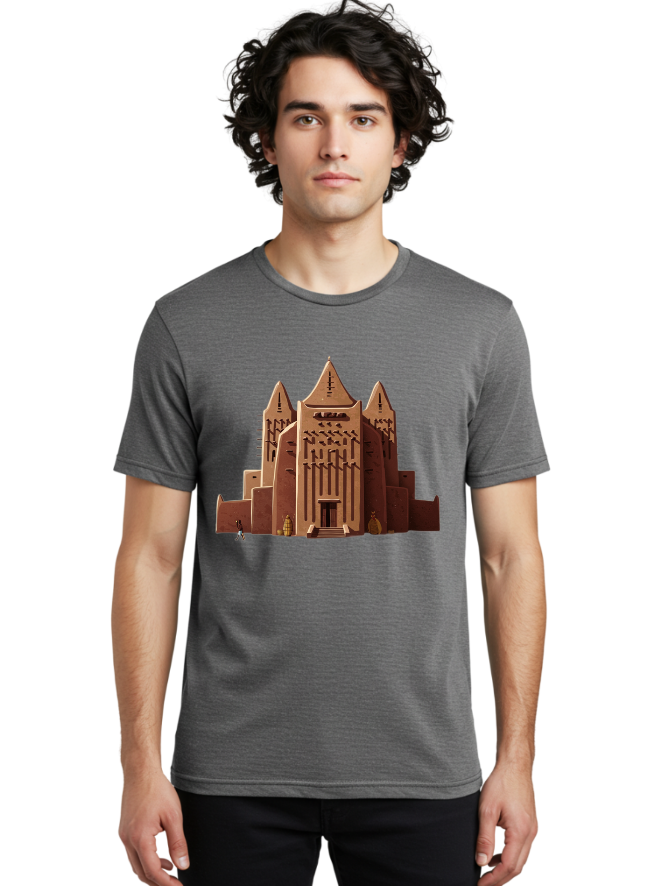 Djenne-Mosque Men'S Graphic Tee, 100% Cotton, Comfortable Casual Summer Wear, Machine Washable, Vintage Camera, Old Camera, Antique Camera, Black Camera, Classic Photography, Photography Equipment, Nostalgic Device, Film Camera, Camera Art Bam308