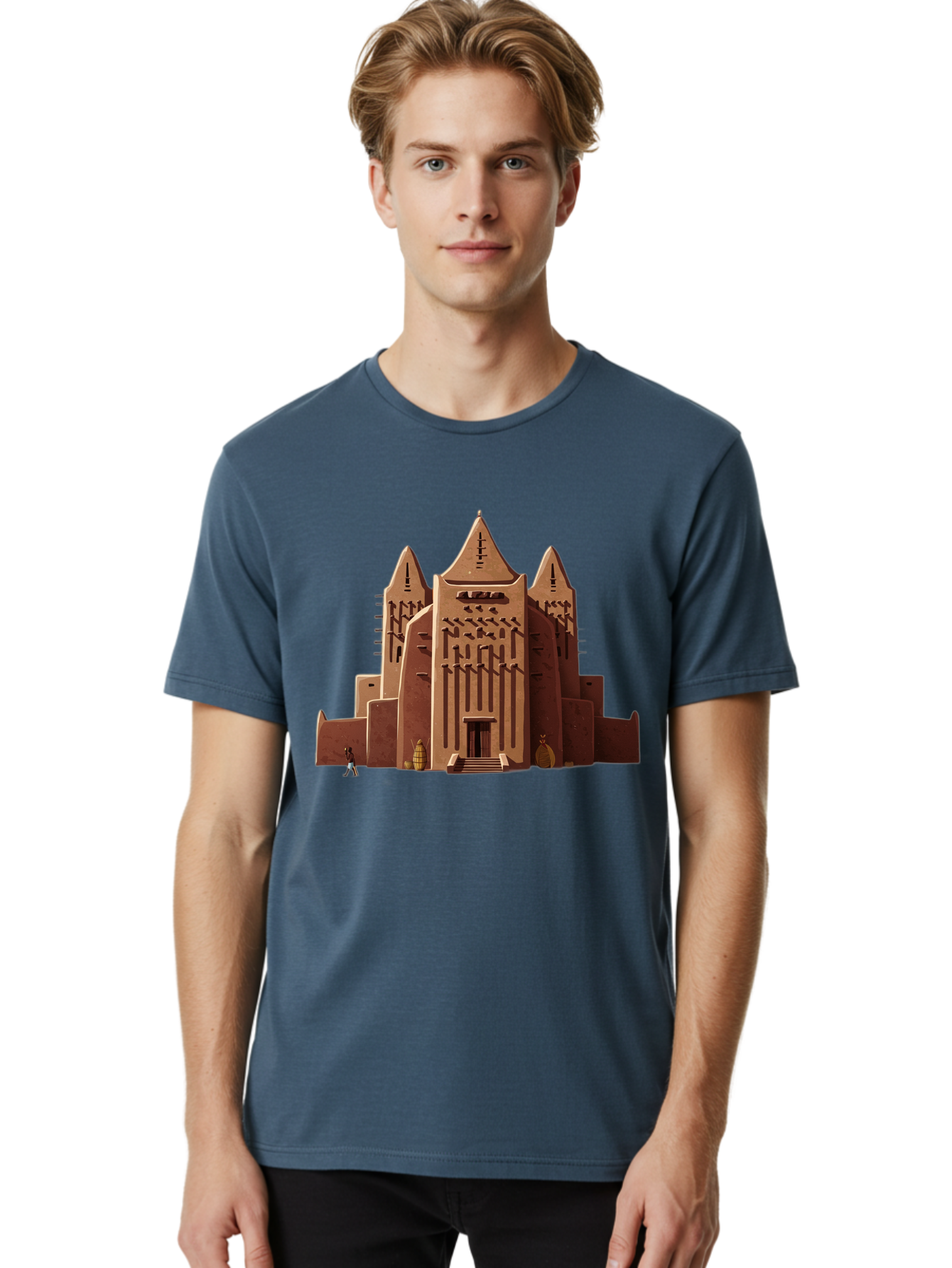 Djenne-Mosque Men'S Graphic Tee, 100% Cotton, Comfortable Casual Summer Wear, Machine Washable, Vintage Camera, Old Camera, Antique Camera, Black Camera, Classic Photography, Photography Equipment, Nostalgic Device, Film Camera, Camera Art Bam308