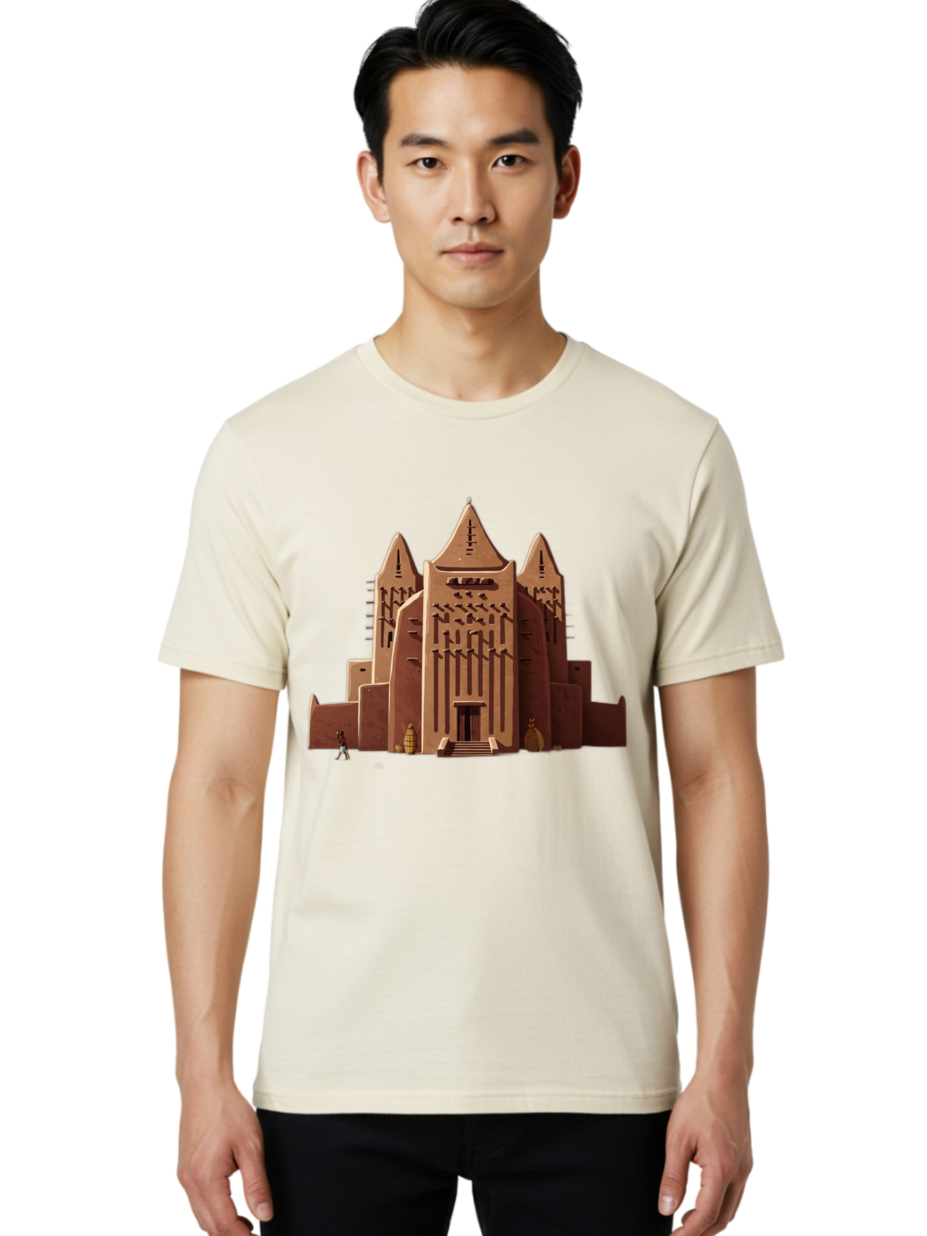 Djenne-Mosque Men'S Graphic Tee, 100% Cotton, Comfortable Casual Summer Wear, Machine Washable, Vintage Camera, Old Camera, Antique Camera, Black Camera, Classic Photography, Photography Equipment, Nostalgic Device, Film Camera, Camera Art Bam308