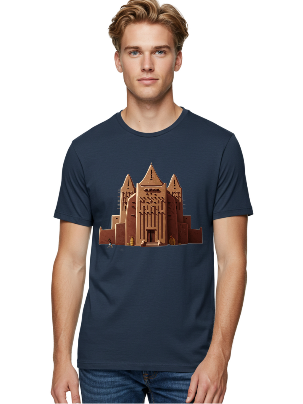 Djenne-Mosque Men'S Graphic Tee, 100% Cotton, Comfortable Casual Summer Wear, Machine Washable, Vintage Camera, Old Camera, Antique Camera, Black Camera, Classic Photography, Photography Equipment, Nostalgic Device, Film Camera, Camera Art Bam308