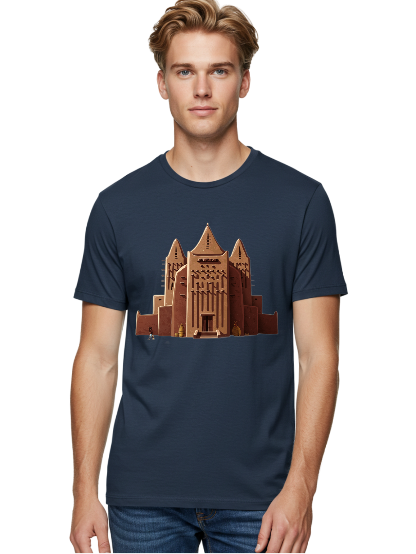 Djenne-Mosque Men'S Graphic Tee, 100% Cotton, Comfortable Casual Summer Wear, Machine Washable, Vintage Camera, Old Camera, Antique Camera, Black Camera, Classic Photography, Photography Equipment, Nostalgic Device, Film Camera, Camera Art Bam308