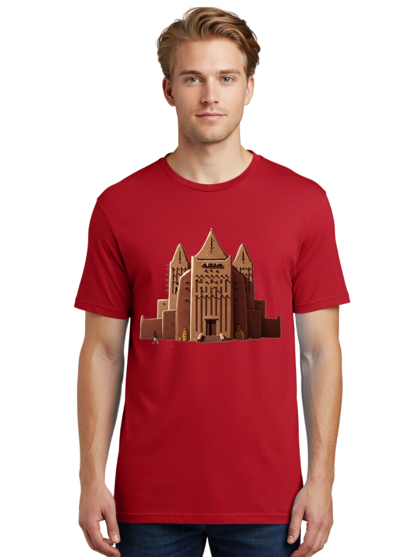 Djenne-Mosque Men'S Graphic Tee, 100% Cotton, Comfortable Casual Summer Wear, Machine Washable, Vintage Camera, Old Camera, Antique Camera, Black Camera, Classic Photography, Photography Equipment, Nostalgic Device, Film Camera, Camera Art Bam308